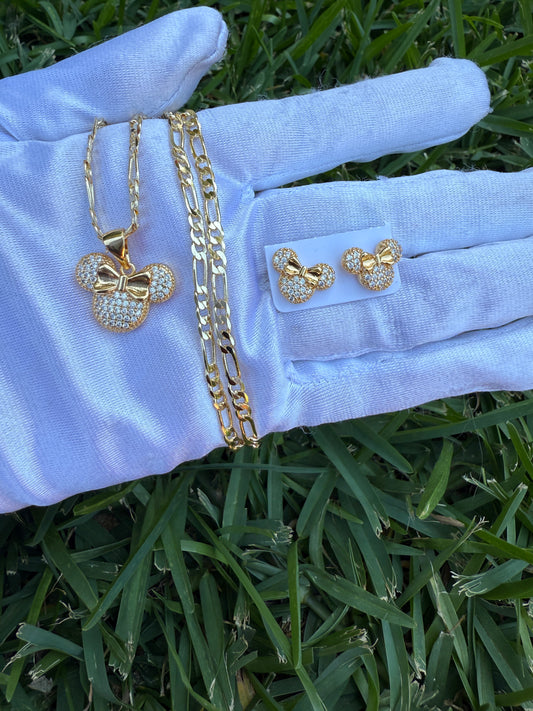 Mouse Her necklace and Earring set