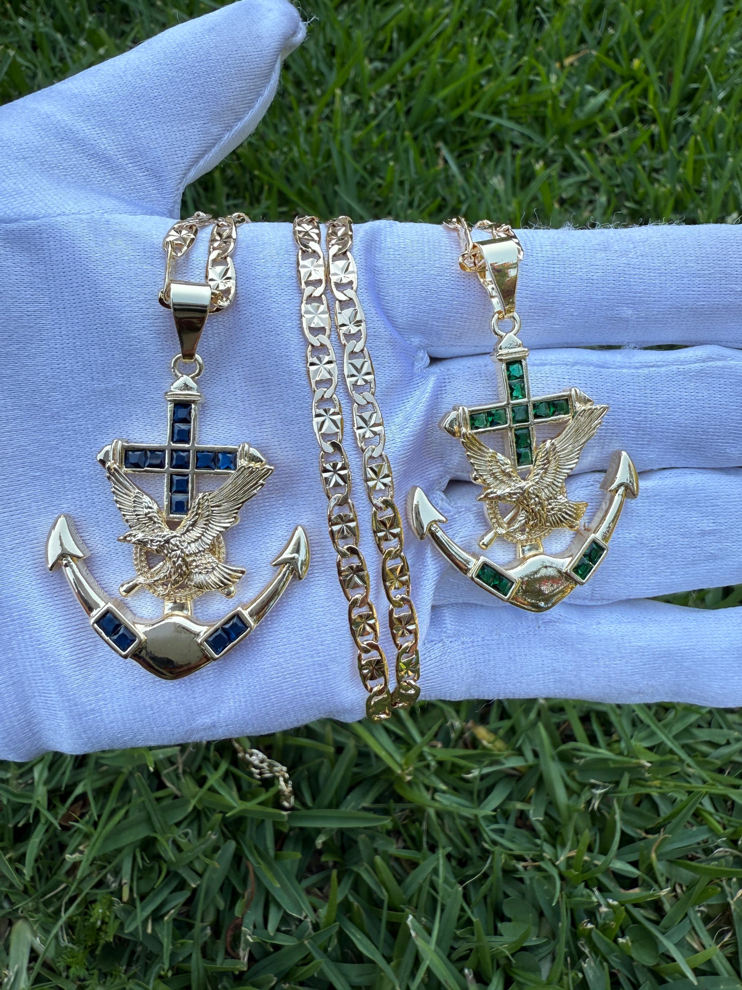 Anchor Eagle Necklace Plated