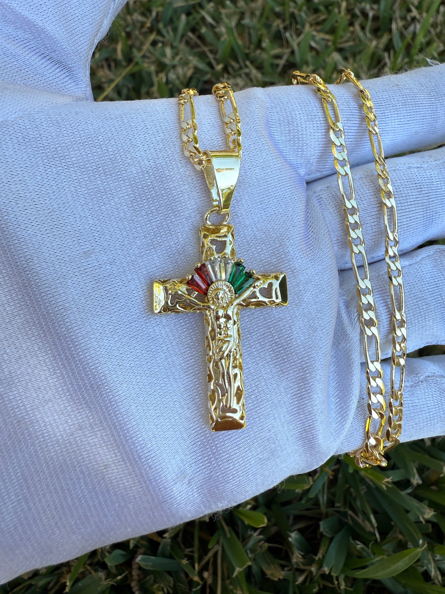 Cross Color Necklace with Jesus