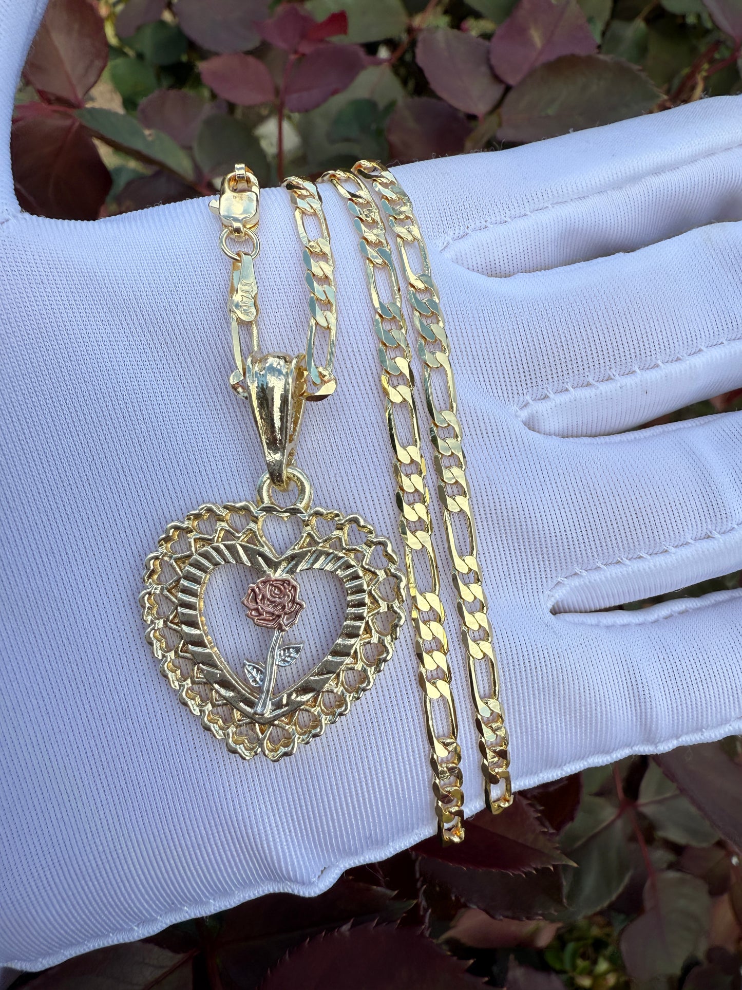 ROSE Necklace with Chain Plated