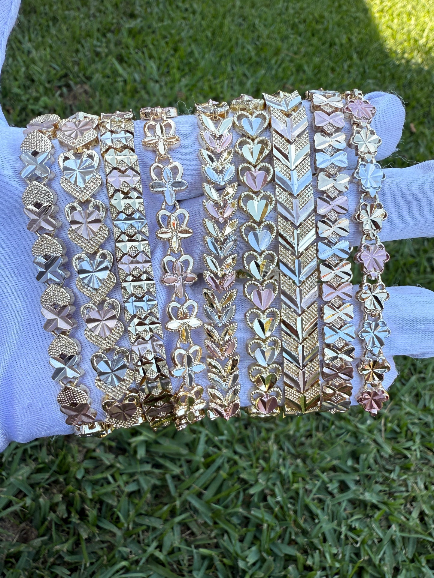 Elegant Bracelets Tricolor Gold Plated