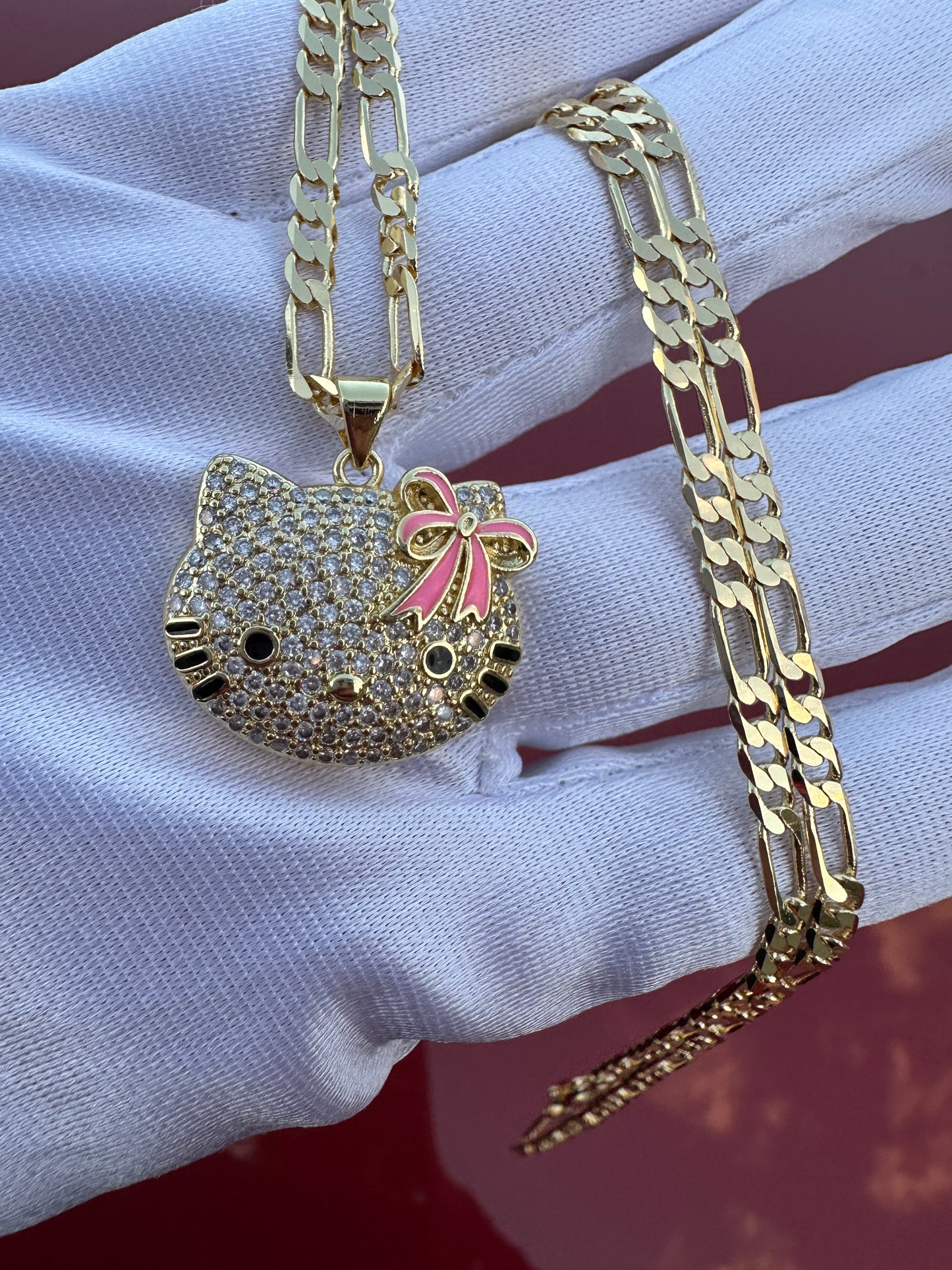 Cat Necklace with Chain 20” inches