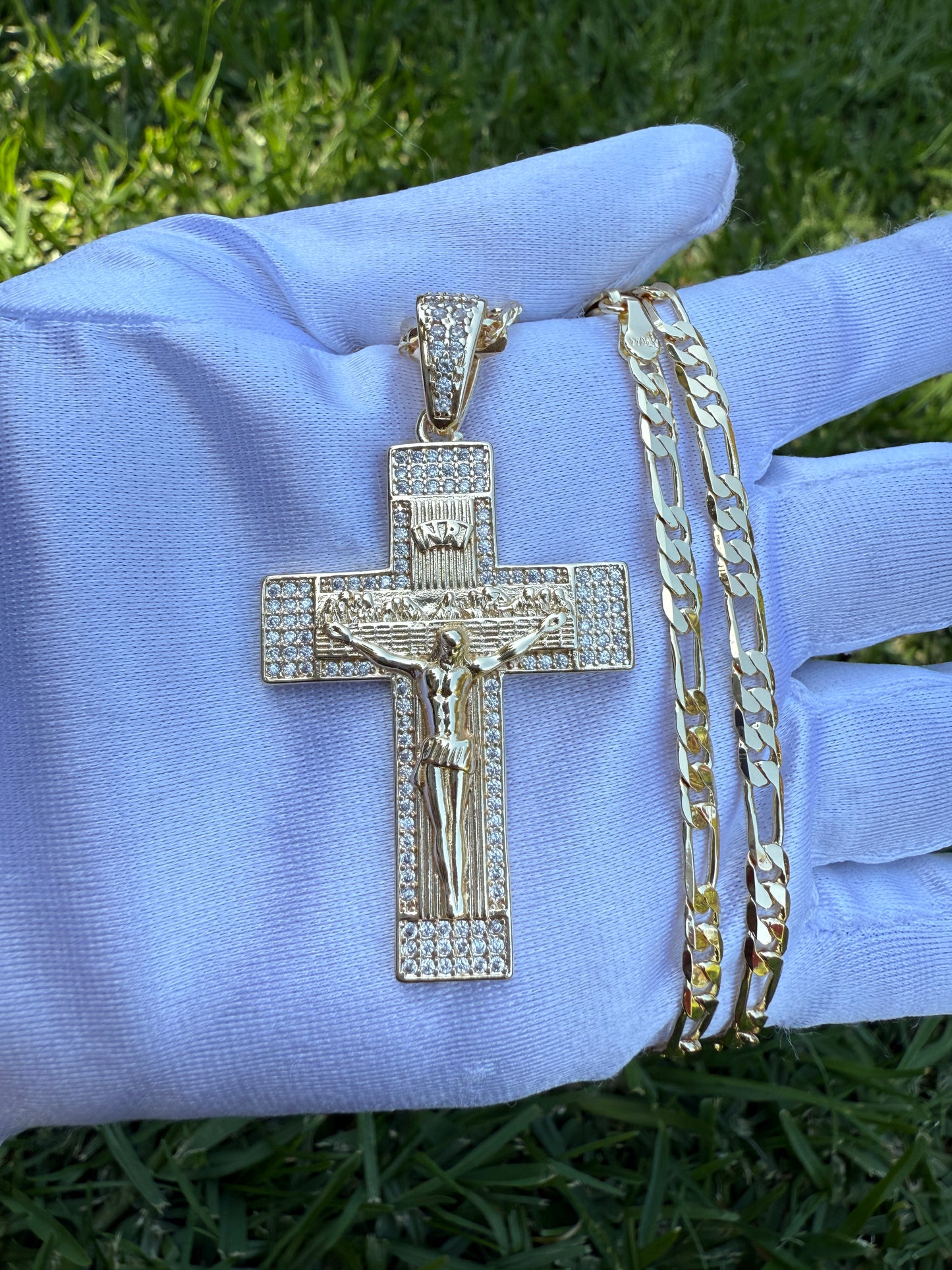 Cross Bling Necklace Plated Crucifix