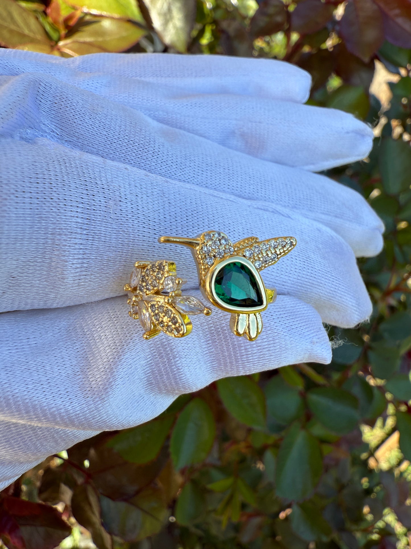 Green Stone Rings Adjustable