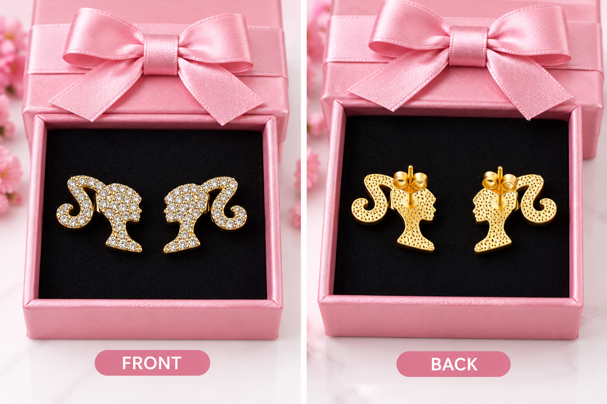 Barbi Earrings Gold Plates