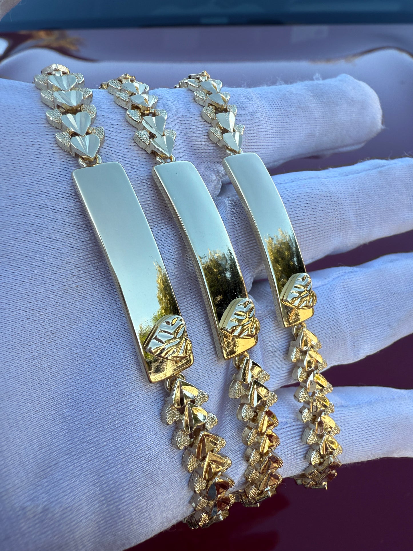 Heart Gold Plated Bracelet 8” - Esclavas