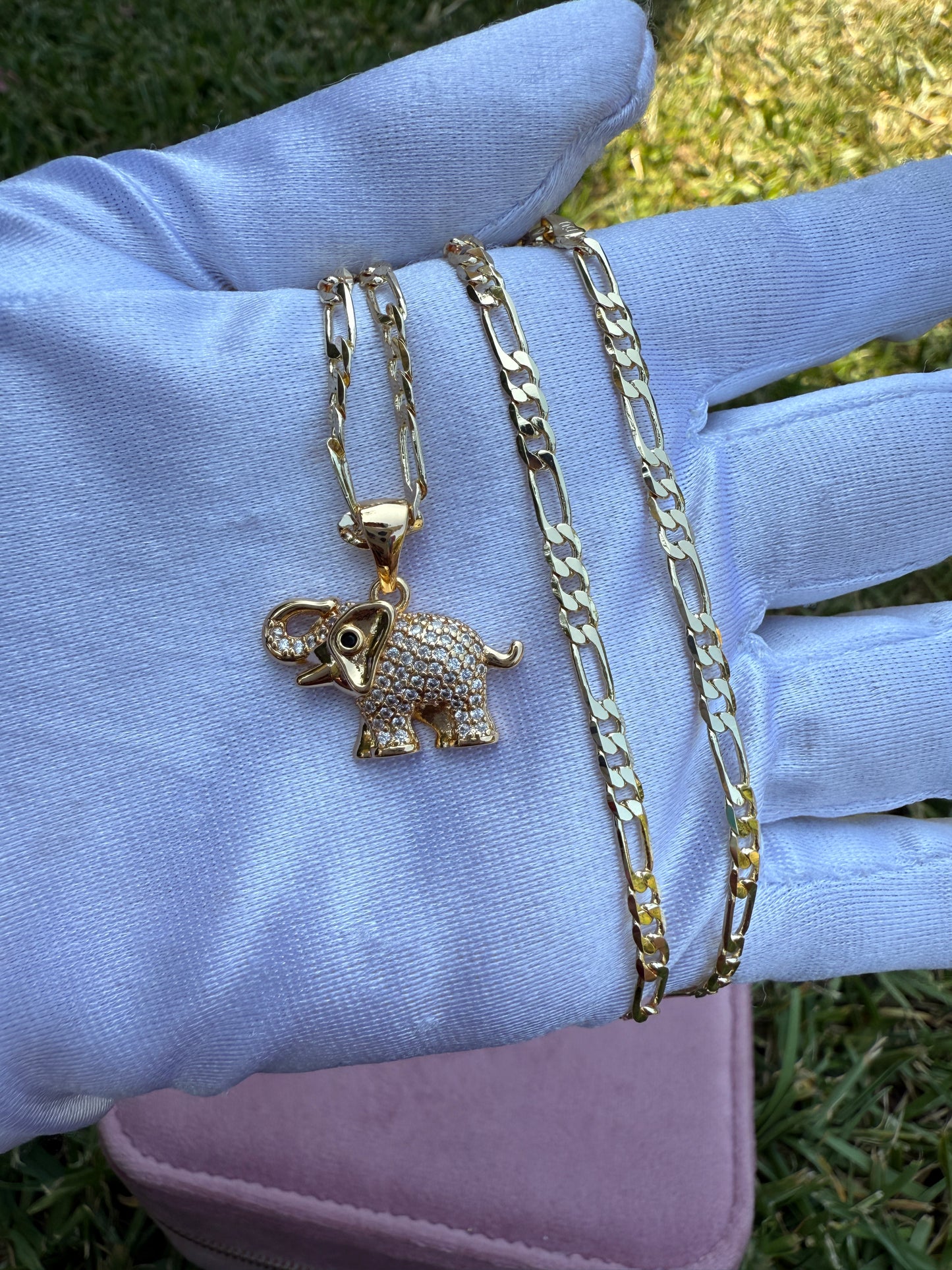 Elephant Necklace and Earrings Set