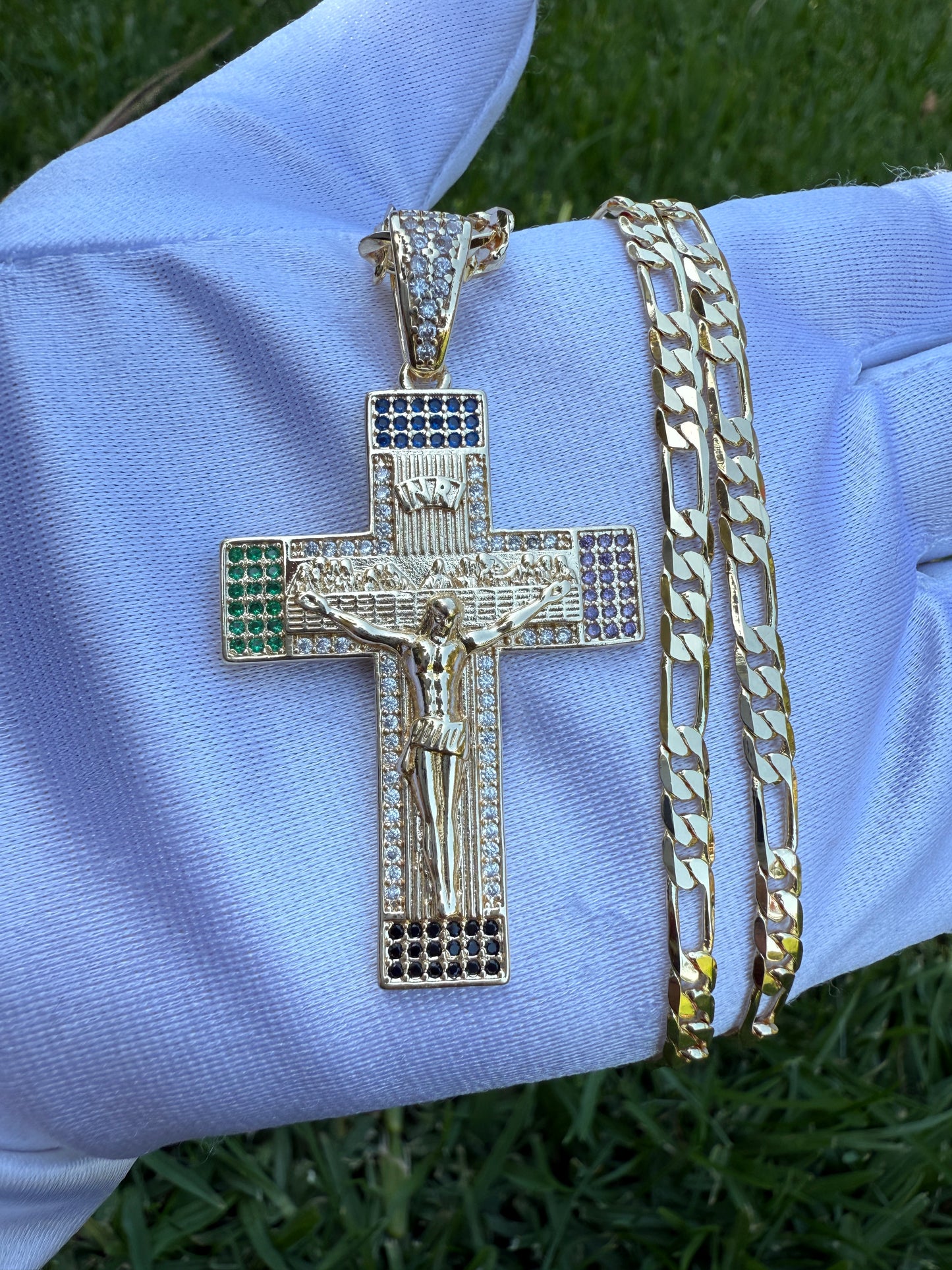 Cross Bling Necklace Plated Crucifix