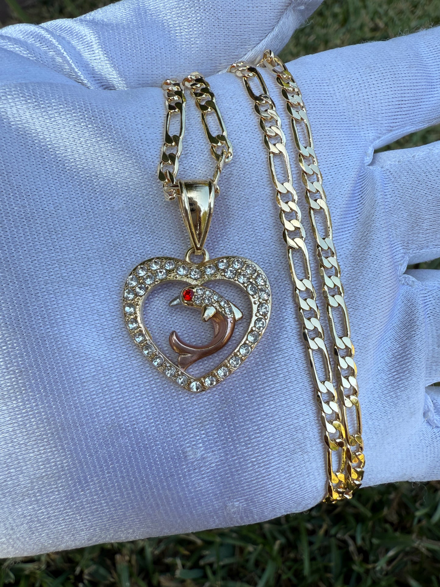 Heart Necklace with Dolphin or Butterfly with 20” chain