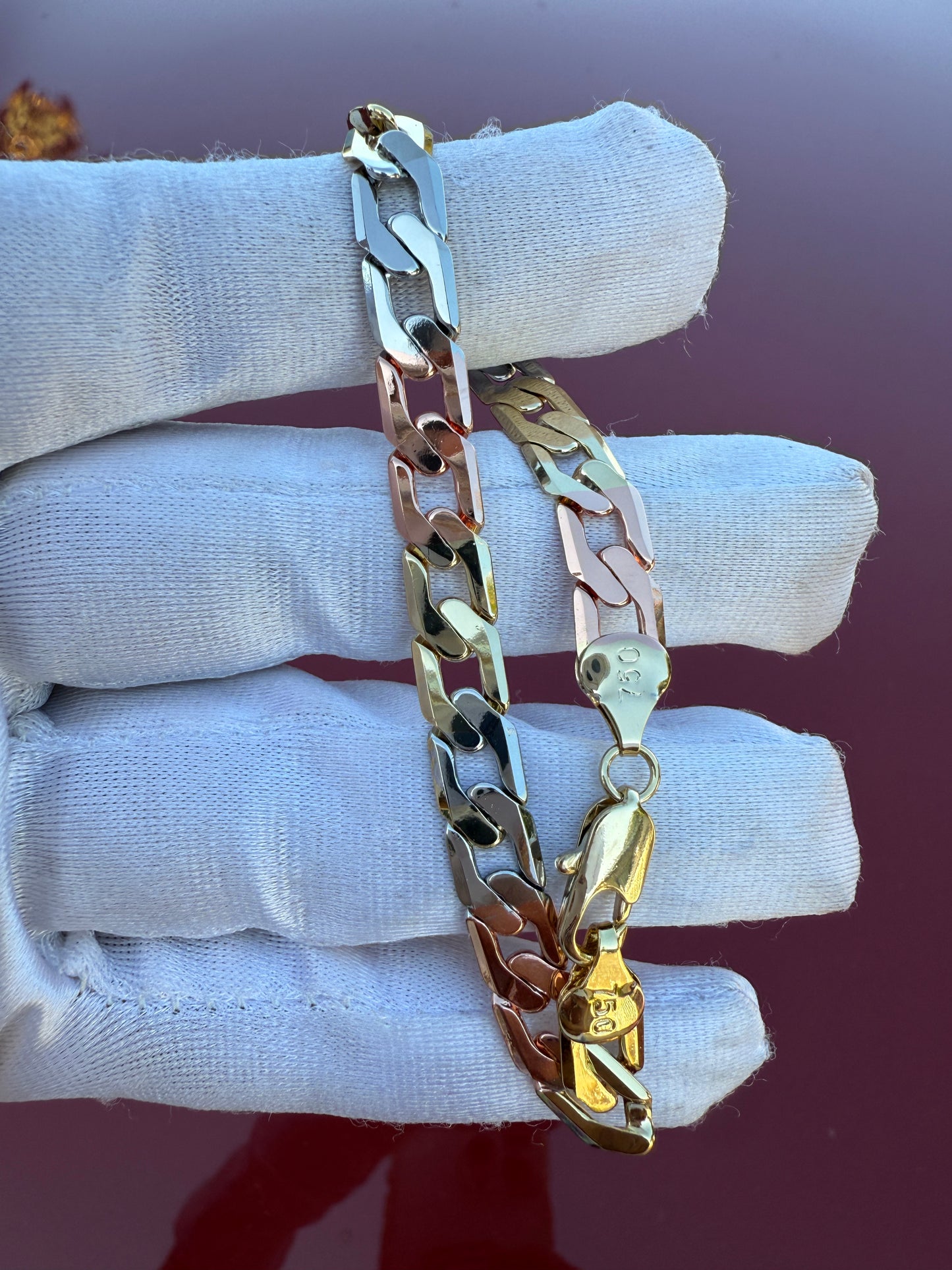 Tricolor Bracelet Gold Plated 14k