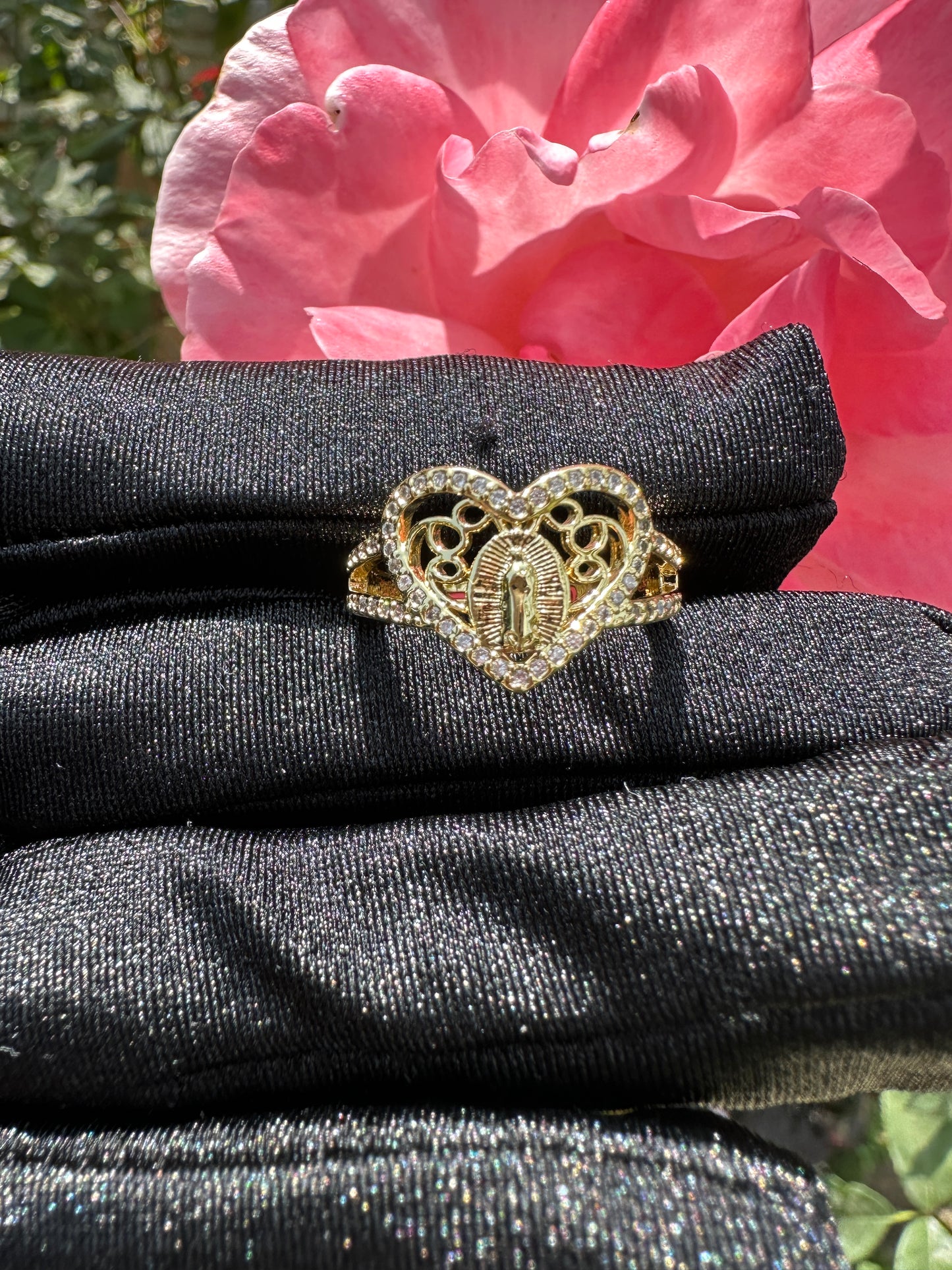 Heart Virgin of Guadalupe Ring Adjustable