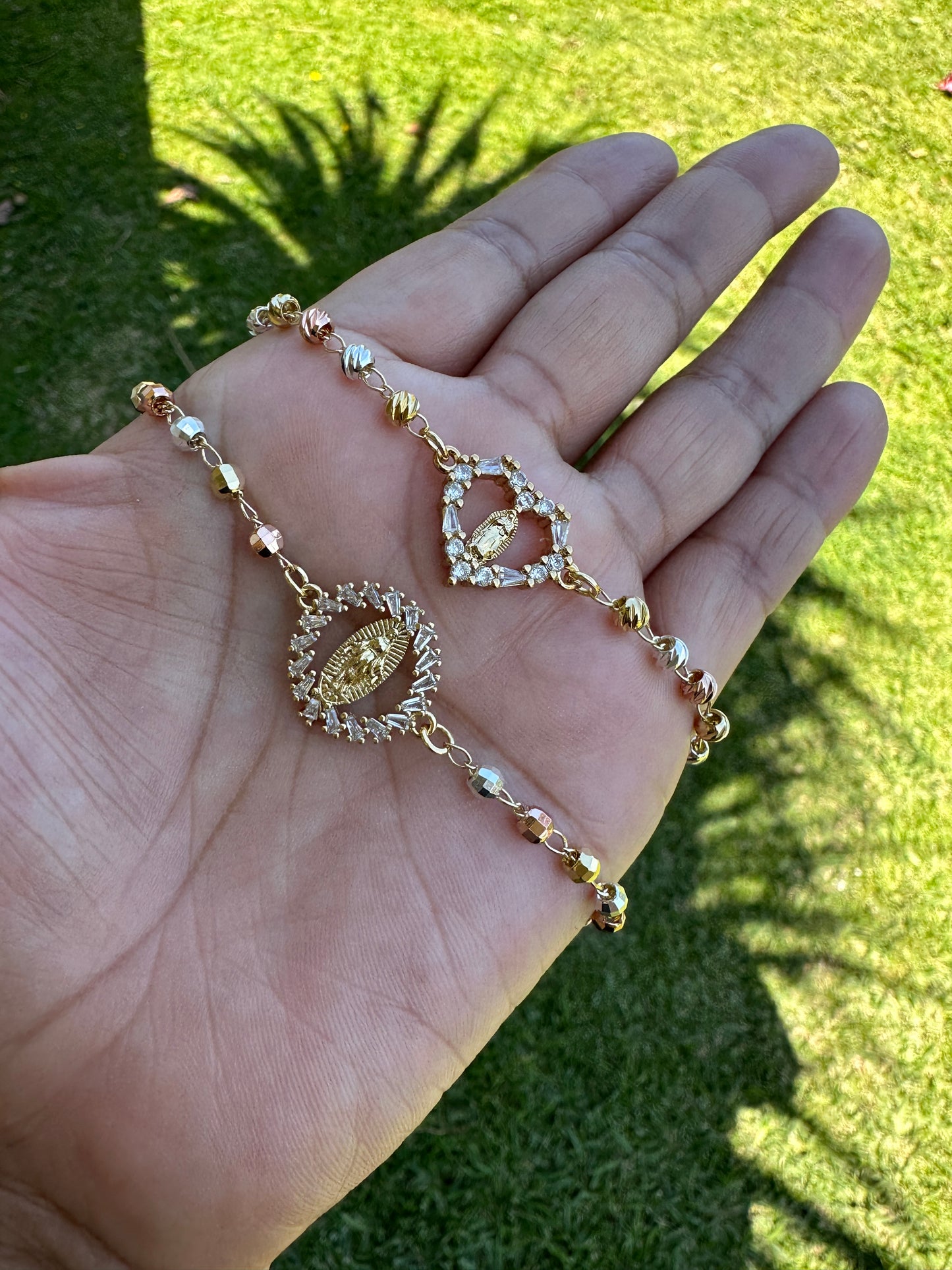 “Lady” Virgencita Bracelets Tricolor Gold Plated Virgin Mary