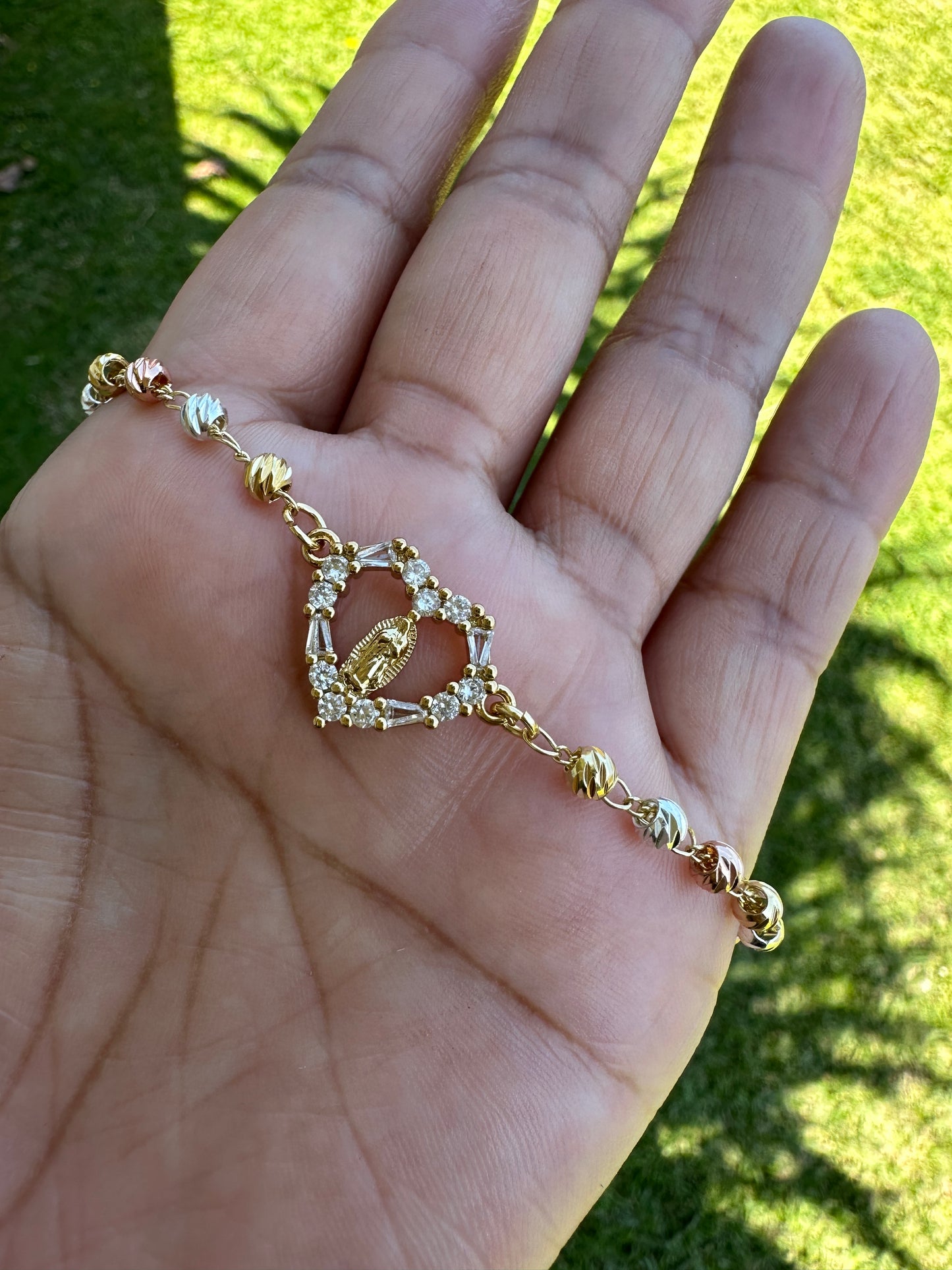 “Lady” Virgencita Bracelets Tricolor Gold Plated Virgin Mary