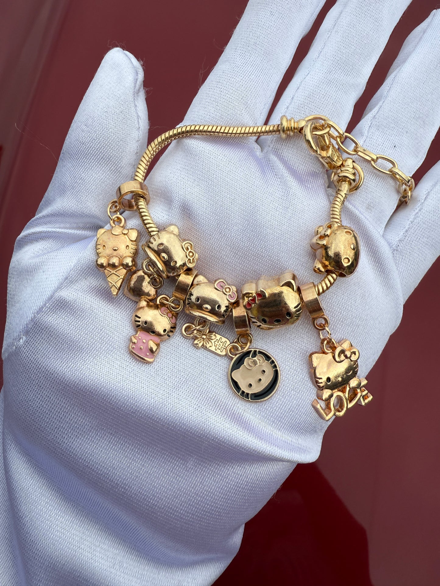 Charm Cat Bracelet with removable Charms-Kitty Charms