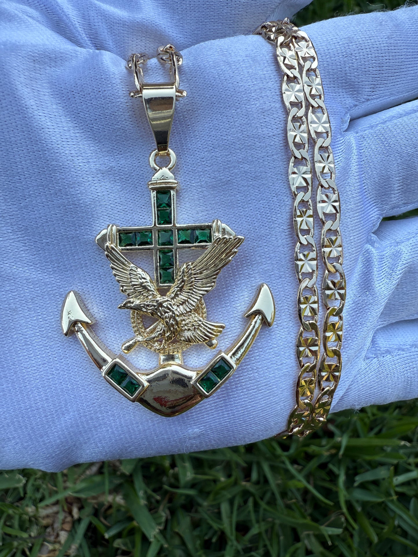Anchor Eagle Necklace Plated