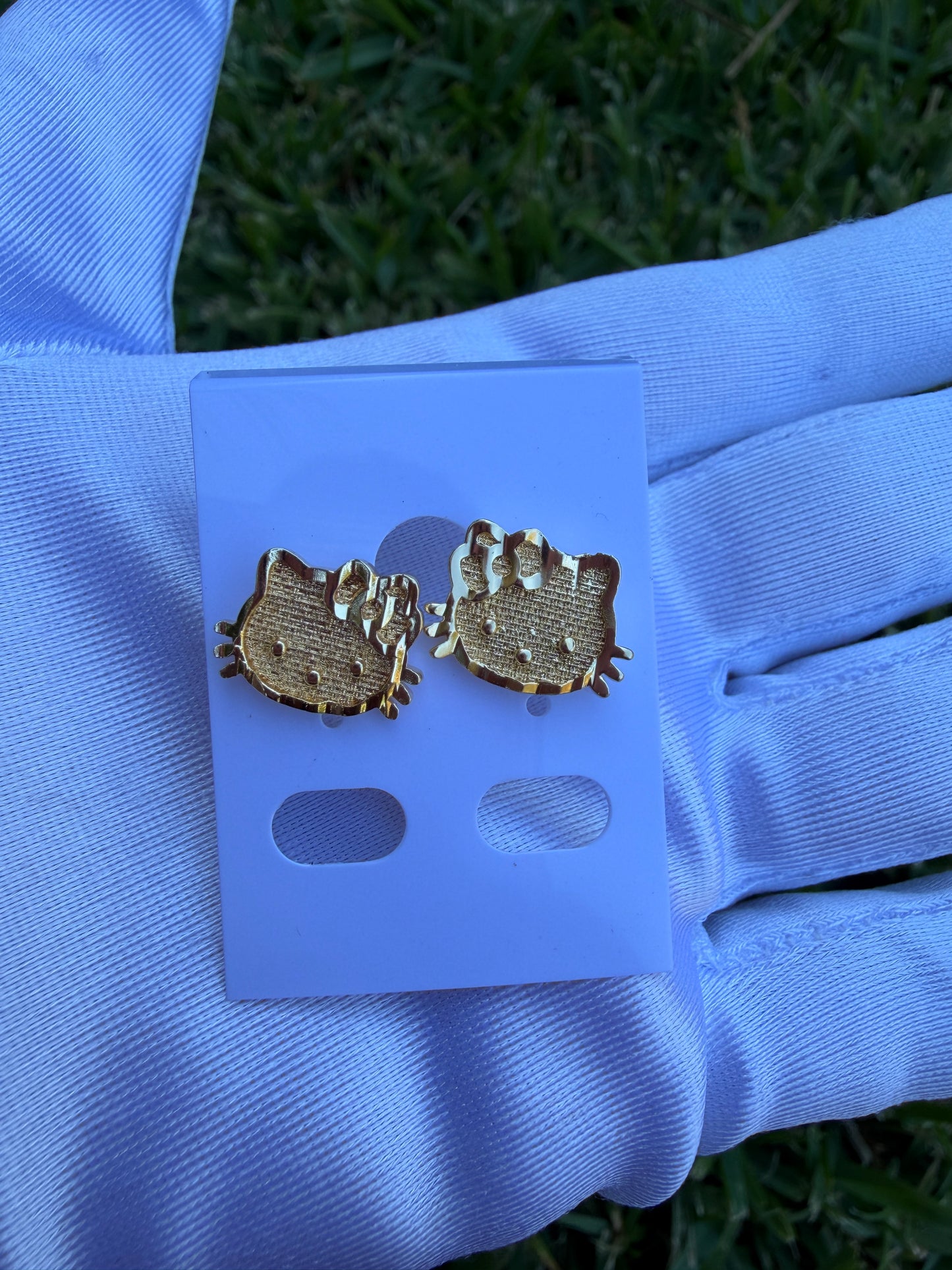 Kitty Earrings -Cat Earrings gold plated