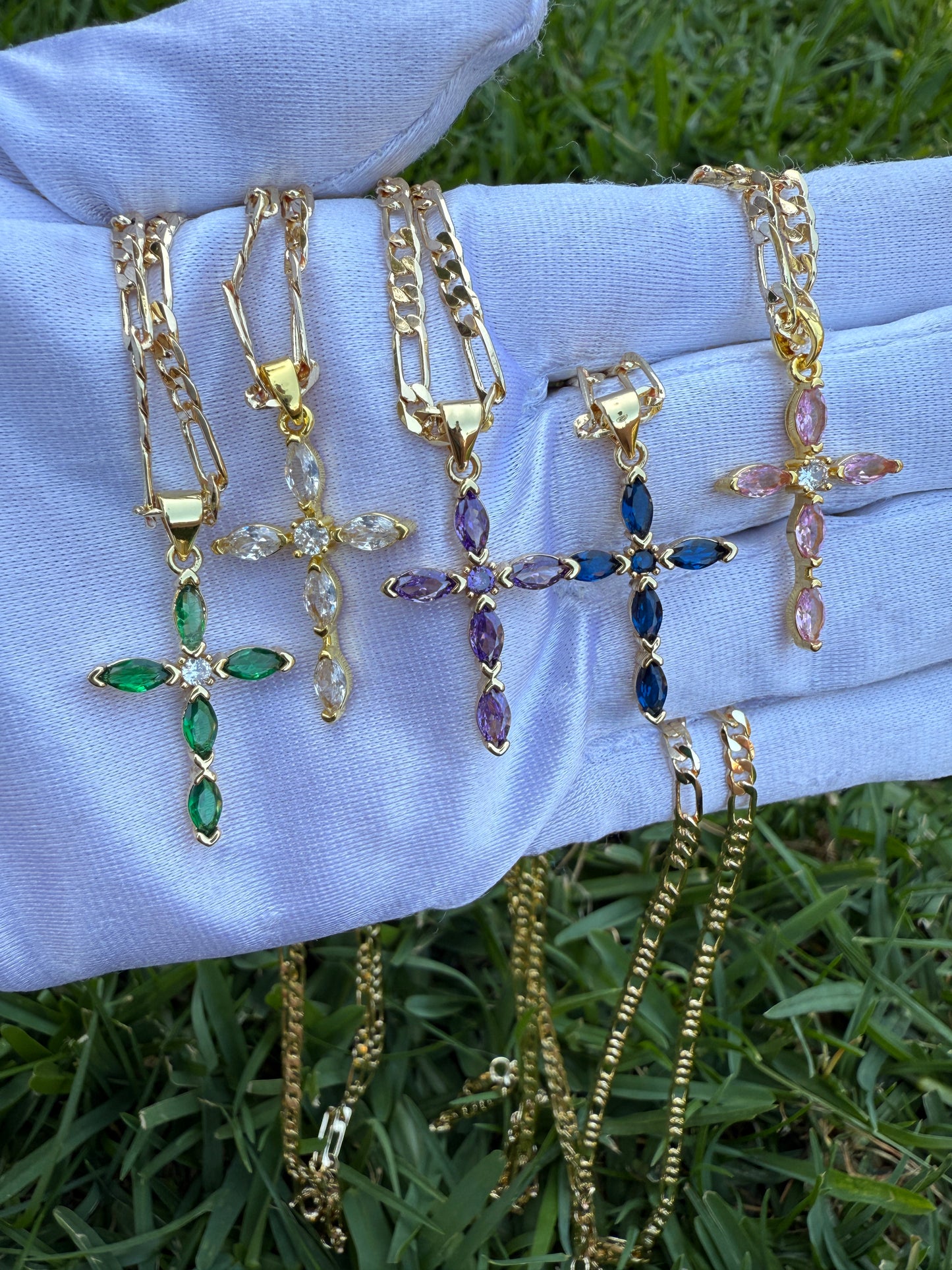 Color cross necklace