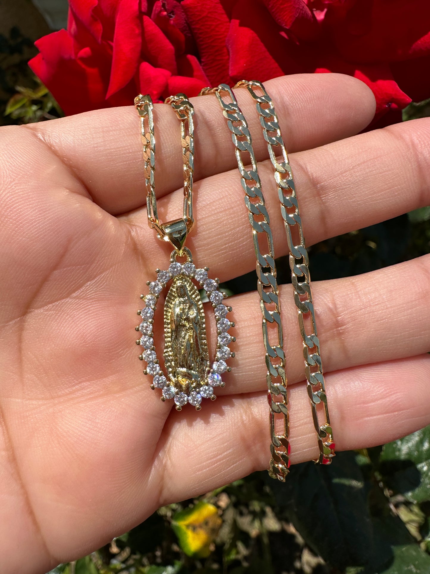 “Our Lady” Necklace and Ring Set -Virgencita Necklace Set - Virgin Jewelry Set