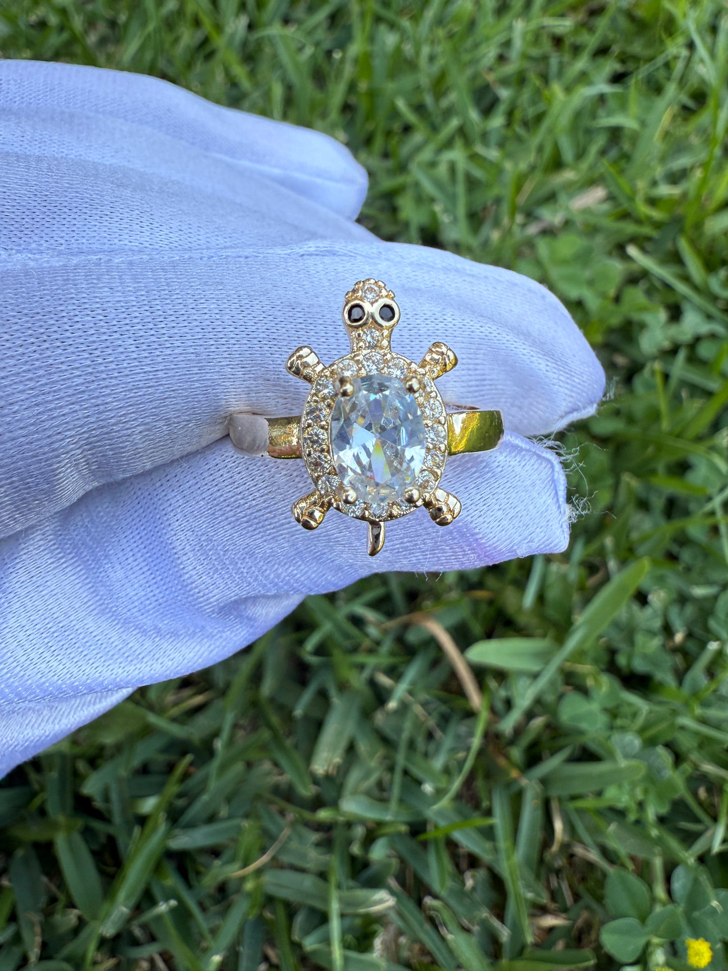 Good Luck Elephant and Turtle Rings Adjunct - Includes Decorative Elements and Gemstone Accents