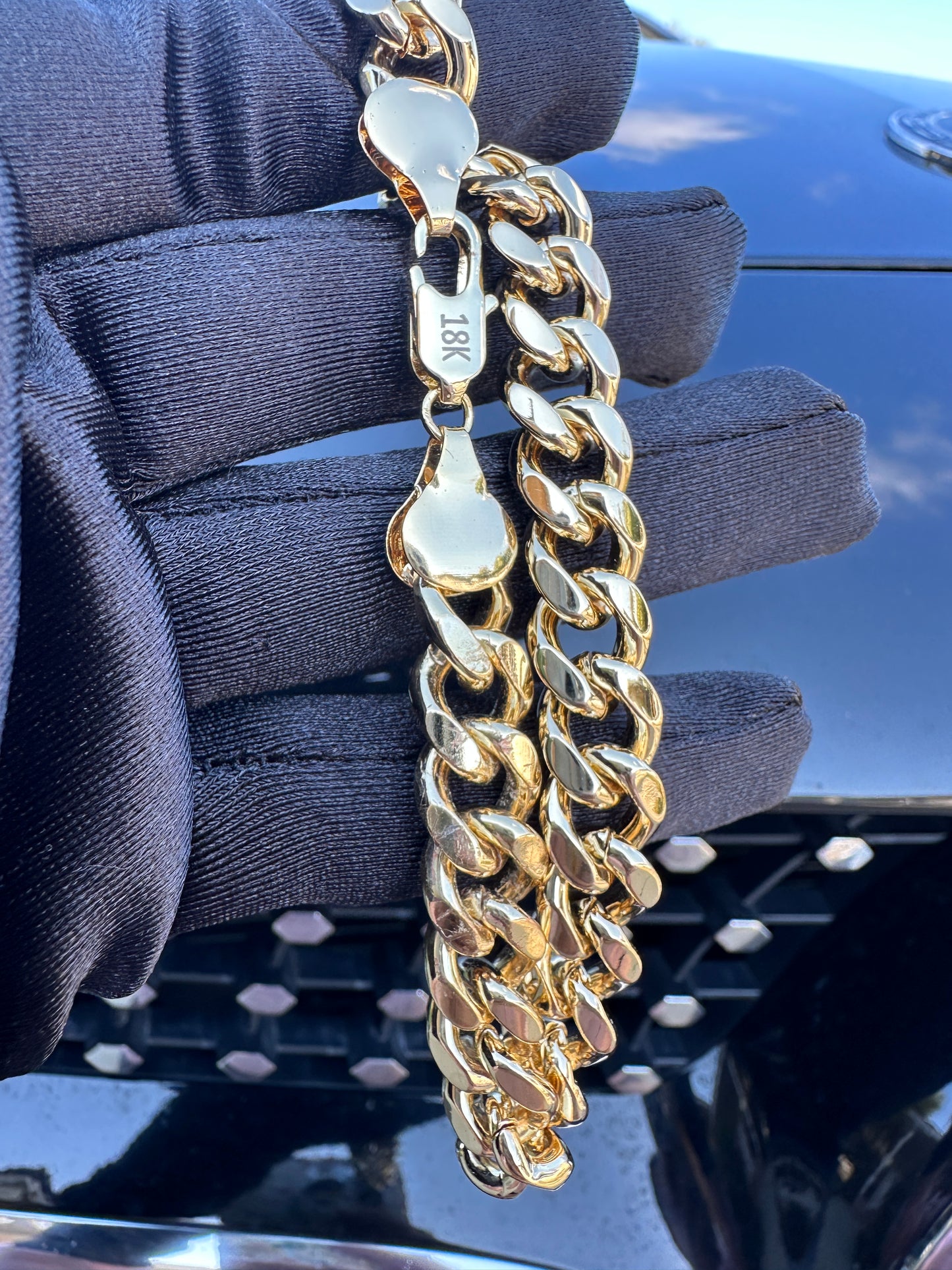 Solid Cuban Link Bracelet Gold Plated 18k Plated
