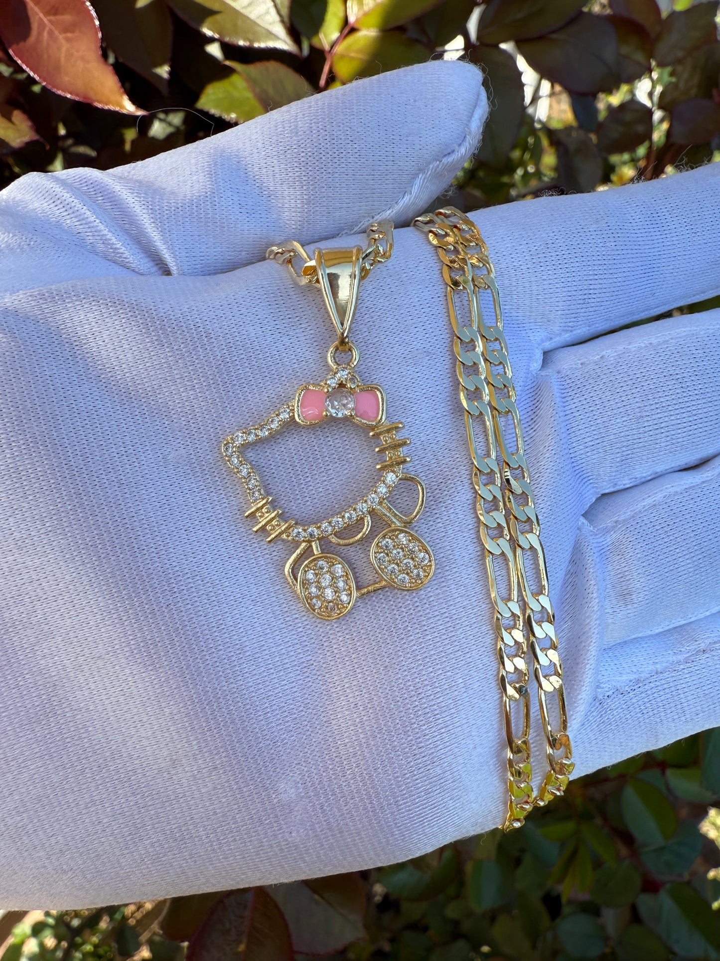 Cat necklace and Bracelet Set -Kitty Set
