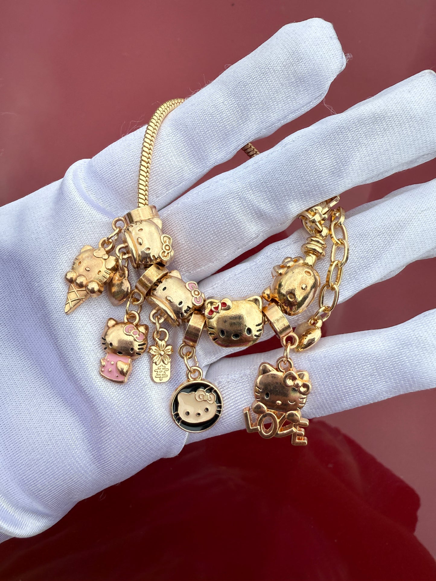 Charm Cat Bracelet with removable Charms-Kitty Charms