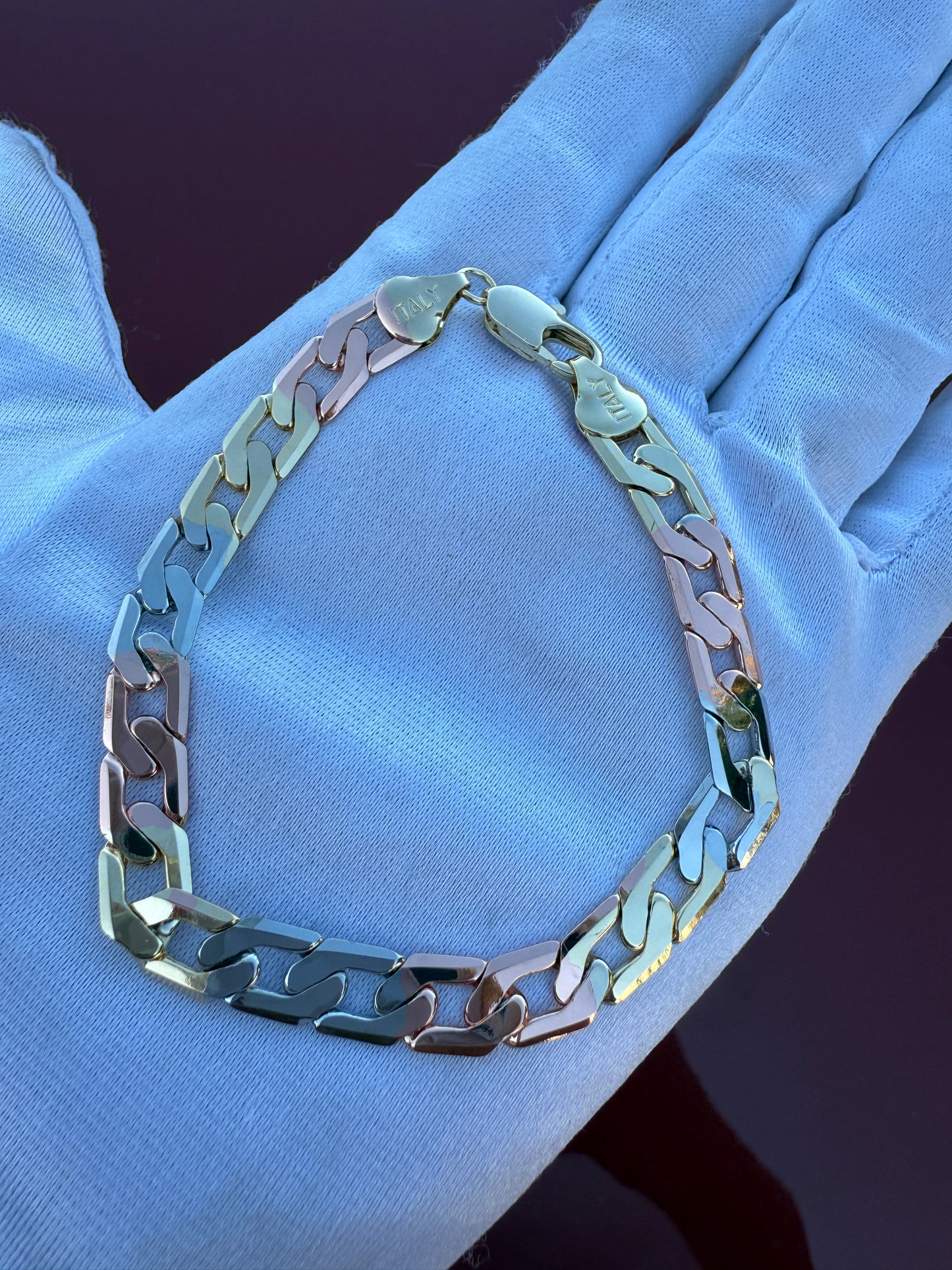 Tricolor Bracelet Gold Plated 14k