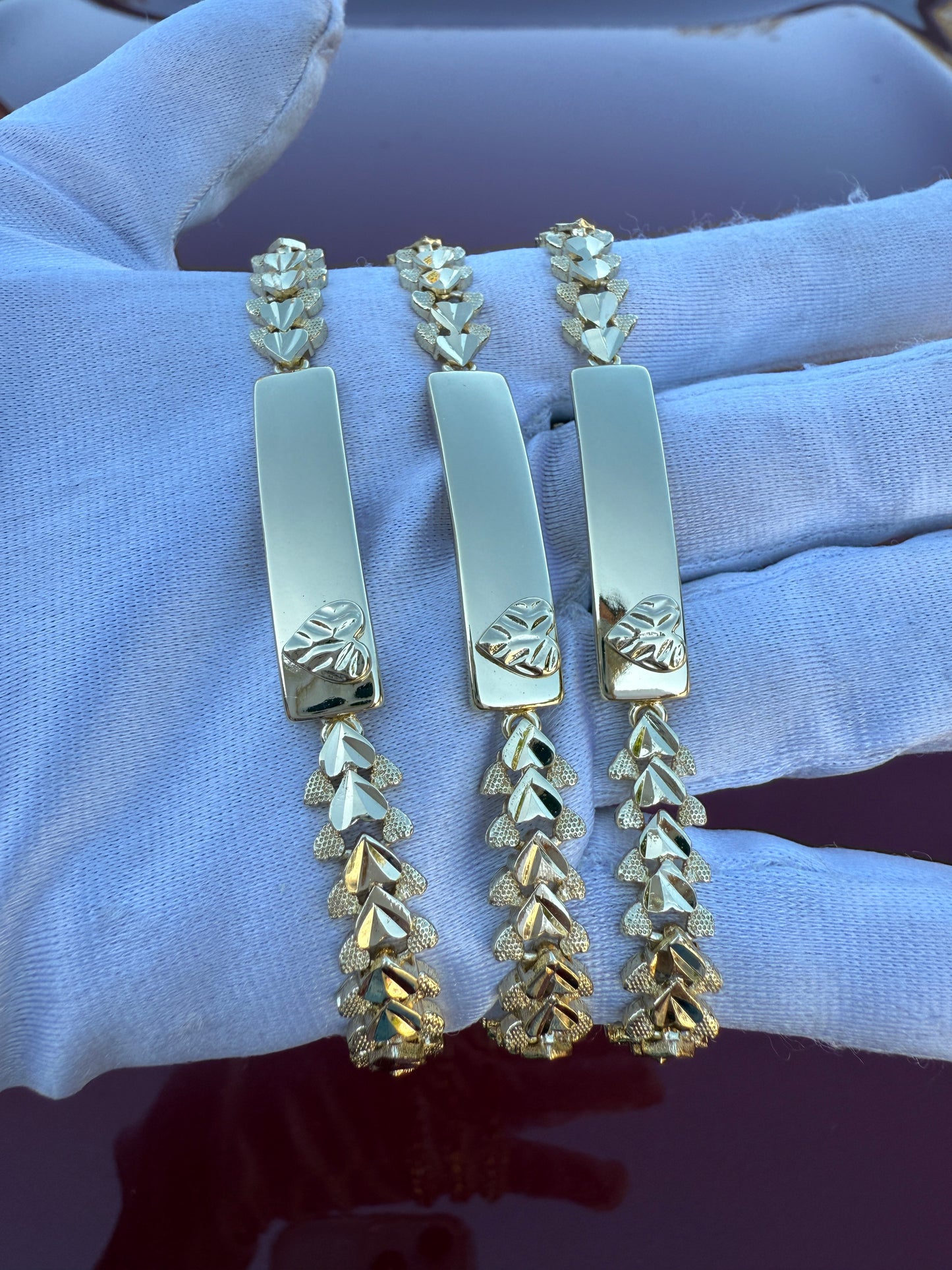 Heart Gold Plated Bracelet 8” - Esclavas