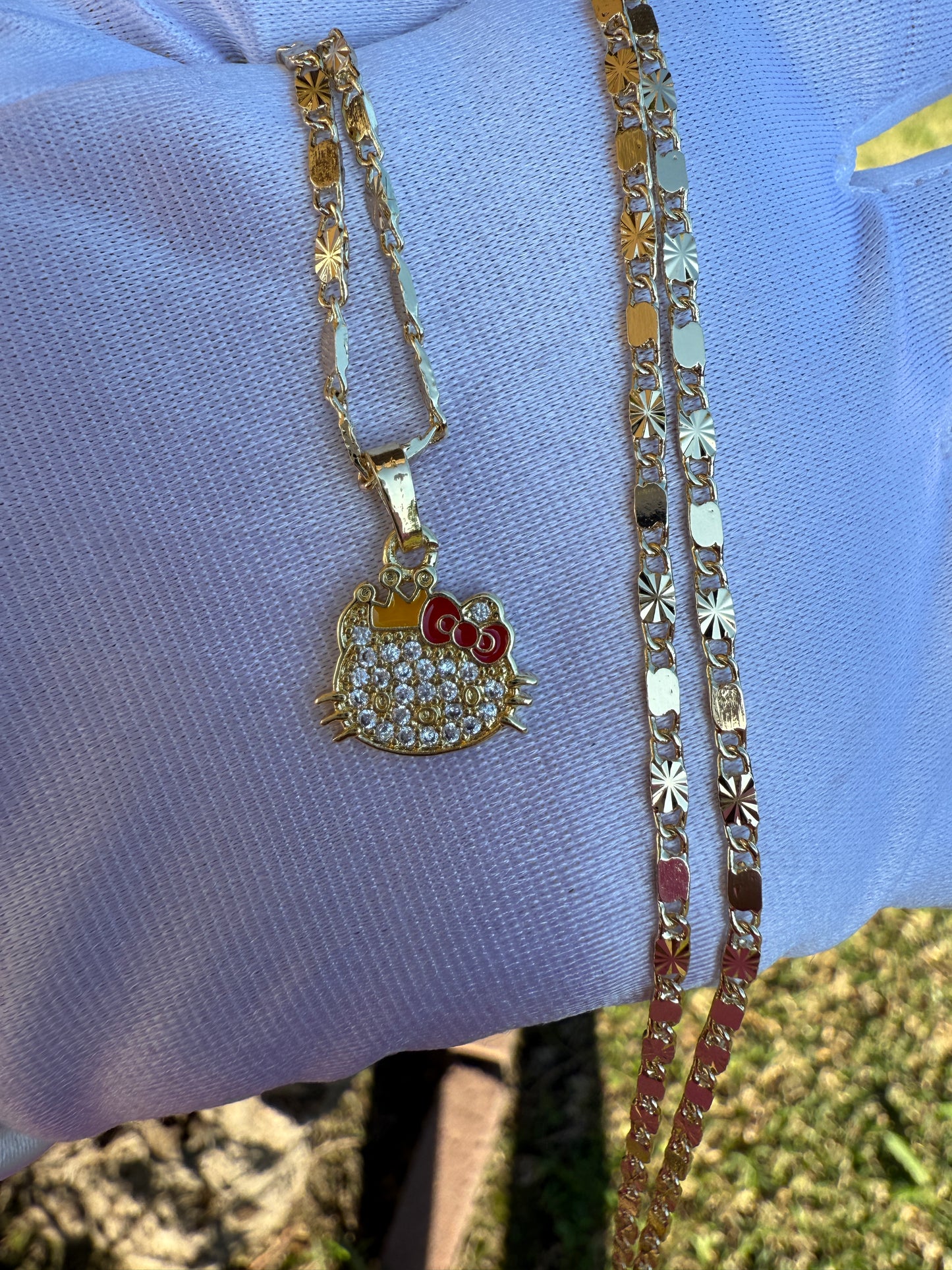 Small Cat Necklace with Chain Kitty Jewelry