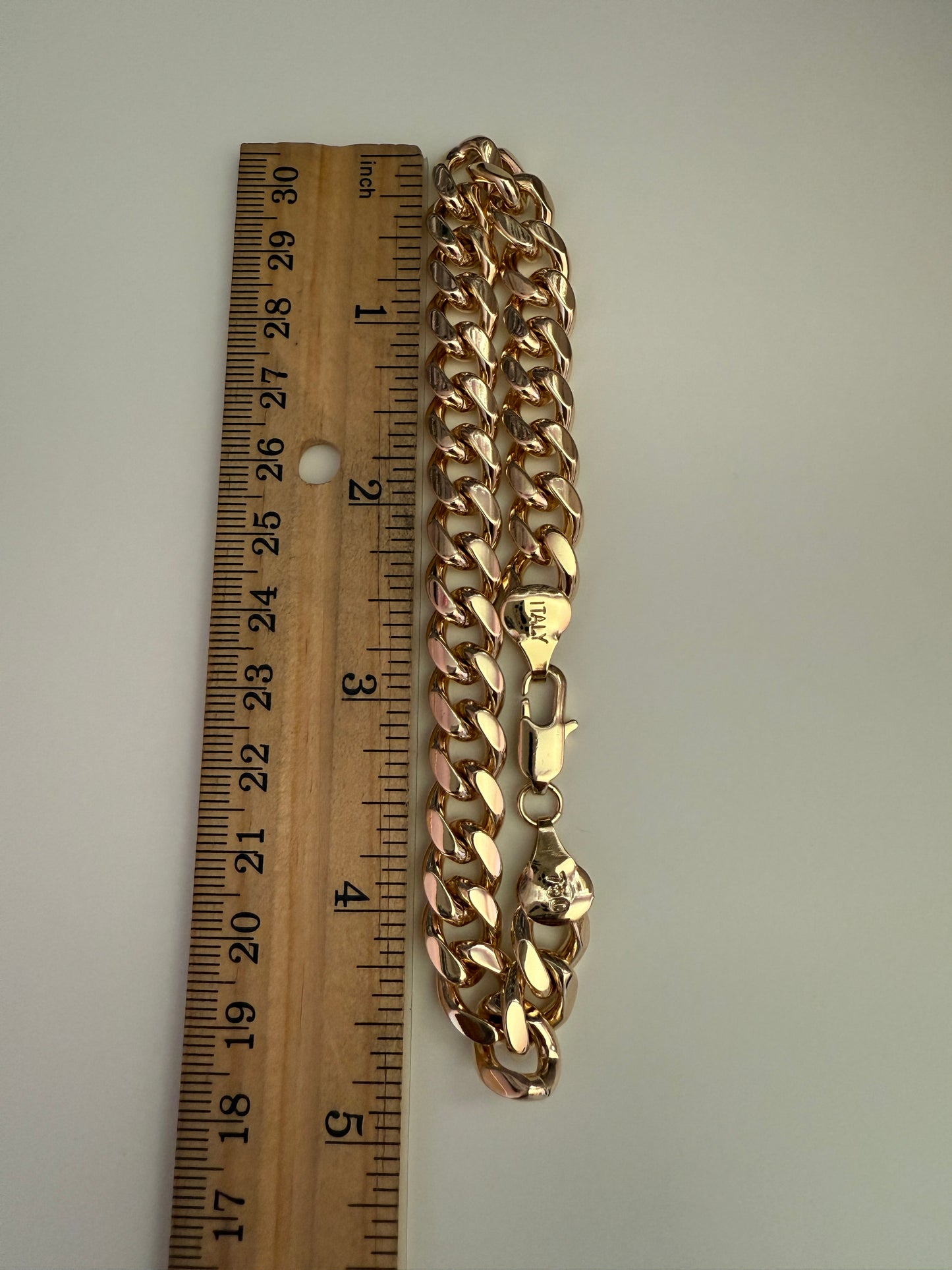 Solid Cuban Link Bracelet Gold Plated 18k Plated