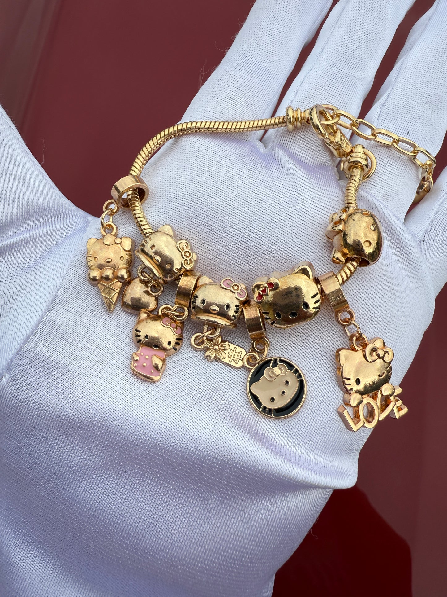 Charm Cat Bracelet with removable Charms-Kitty Charms