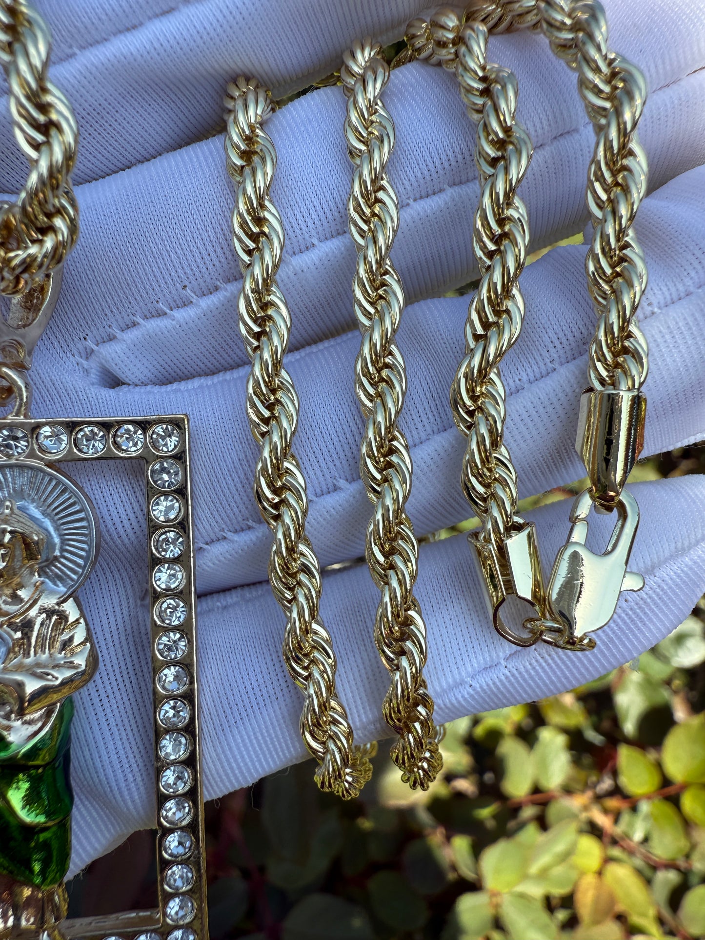 St Jude Square Pedant with Rope Chain