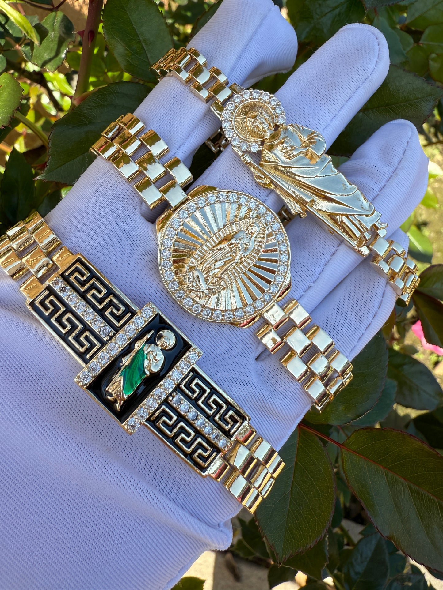 Saint Bracelet for him St Jude , Virgin Mary - San Judas-Virgen Esclavas