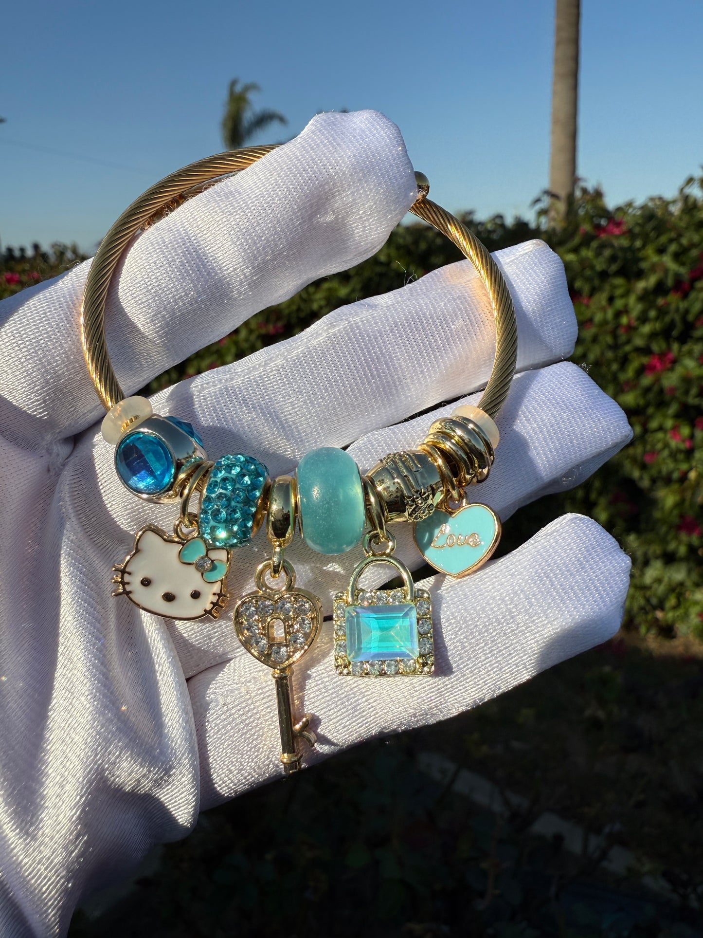 Blue Cat Necklace and Bracelet Set -Bracelet