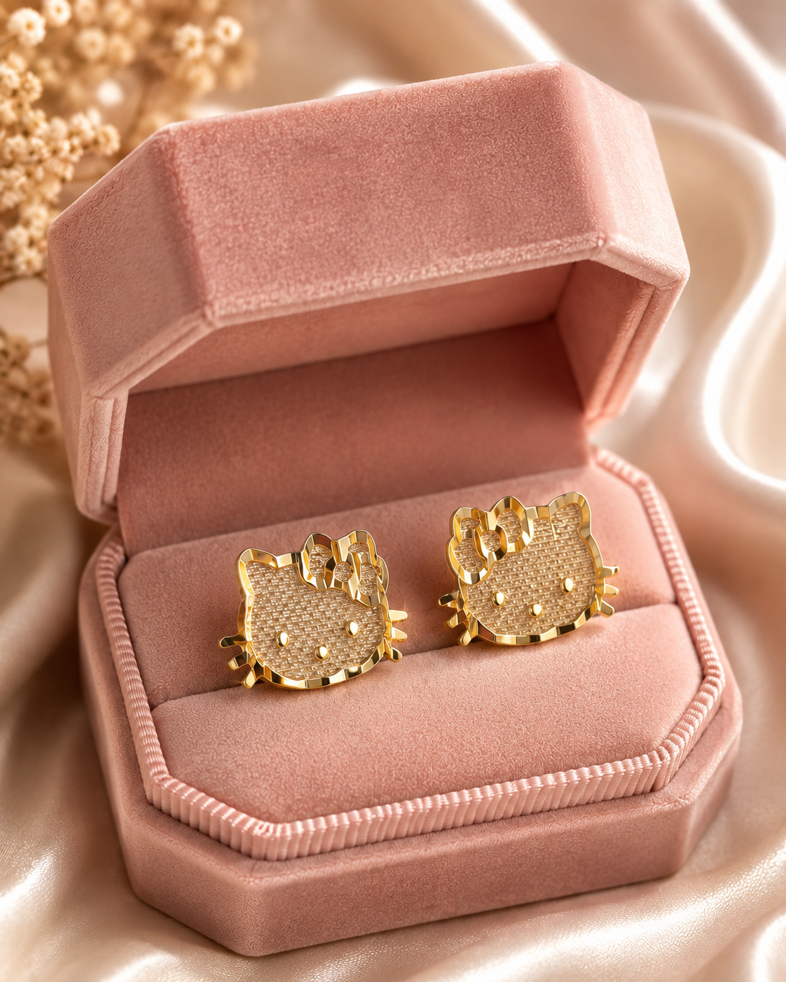 Kitty Earrings -Cat Earrings gold plated