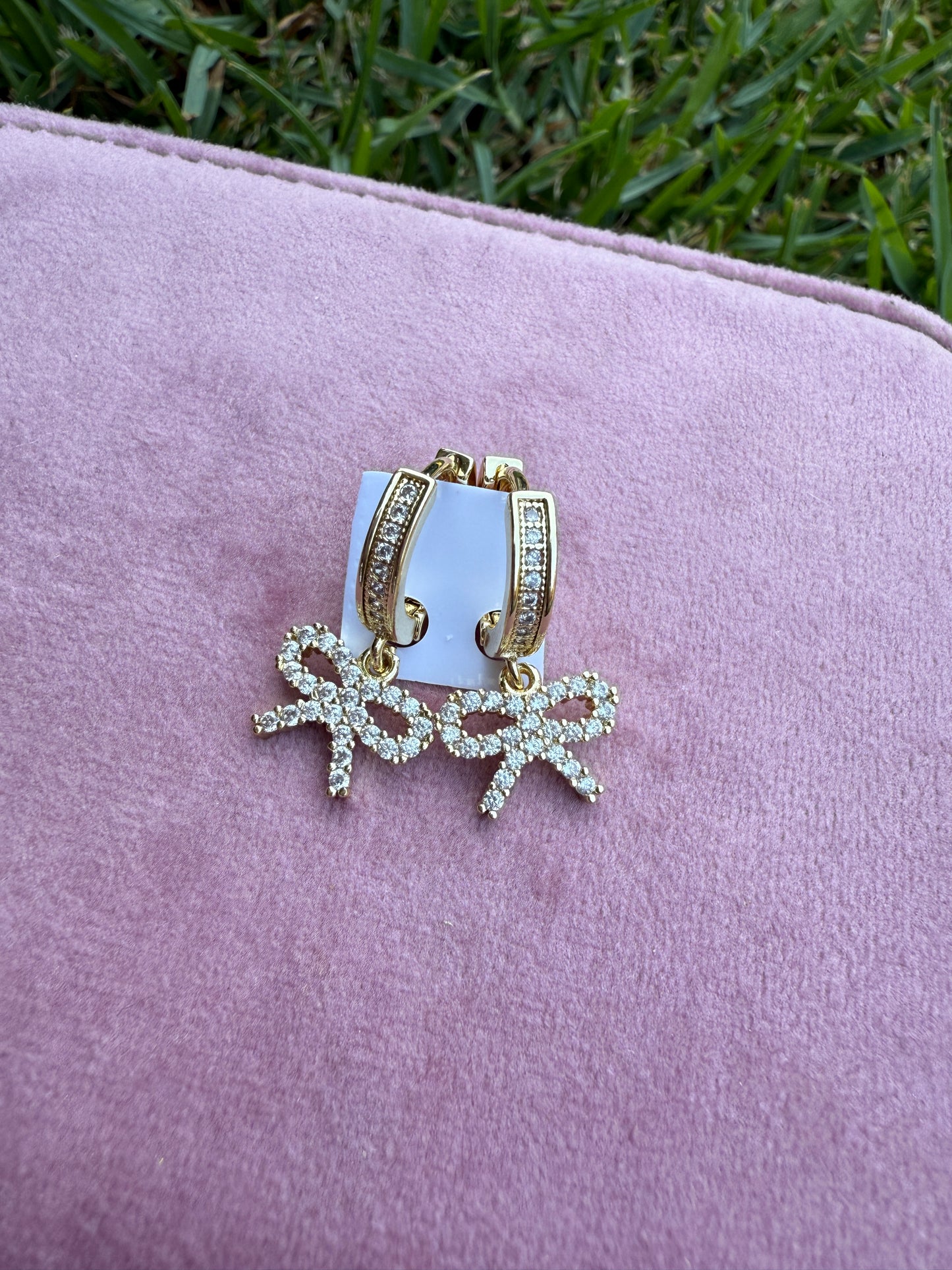 Hoop Earrings Moon,Bow,Virgin Heart Design Gold-Tone Jewelry with Moon Bow and Virgin Heart Charms
