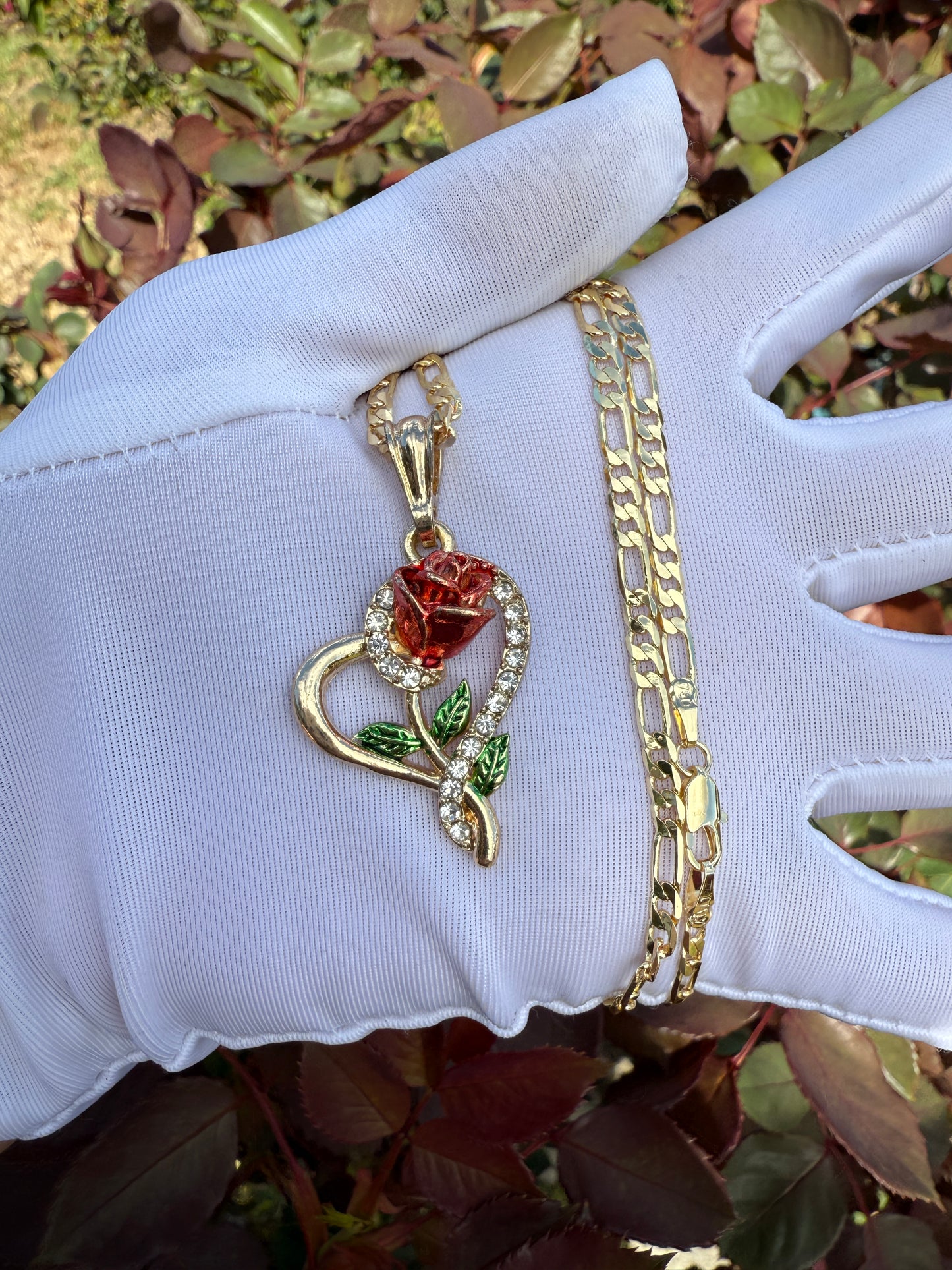 ROSE Necklace with Chain Plated