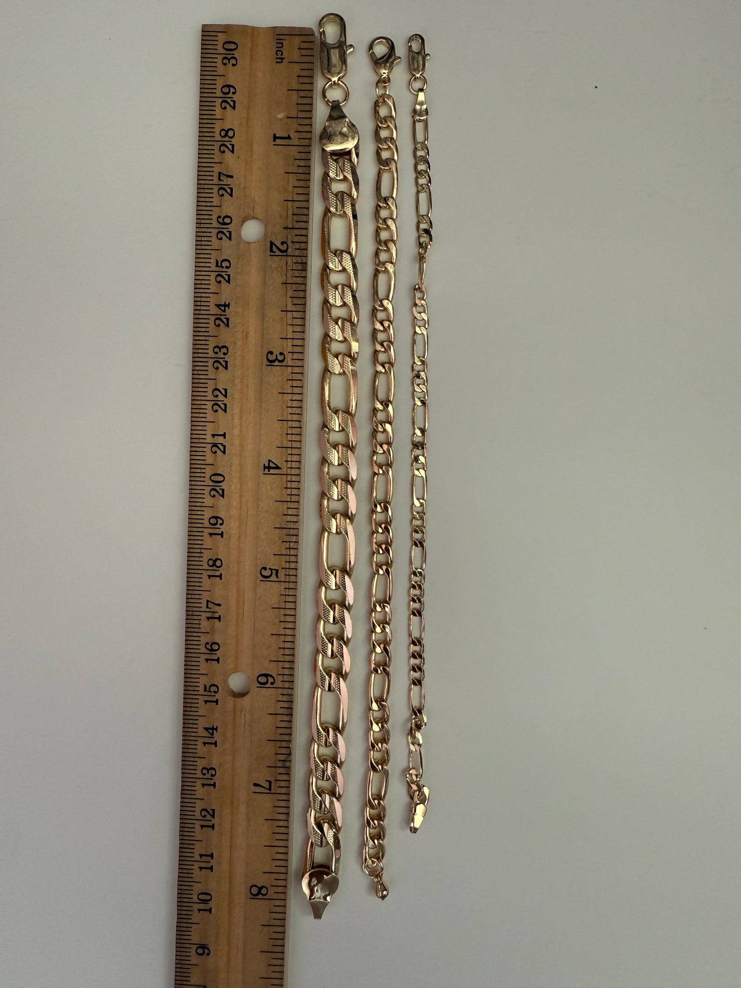 Figaro Chain Bracelet for Him or Her Tarnish Free Gold Style Jewelry