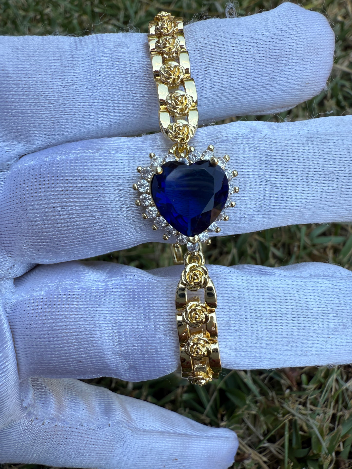 Heart Bracelet with Color Heart Charm - Gold-Tone Bracelet Featuring Colorful Heart Charms
