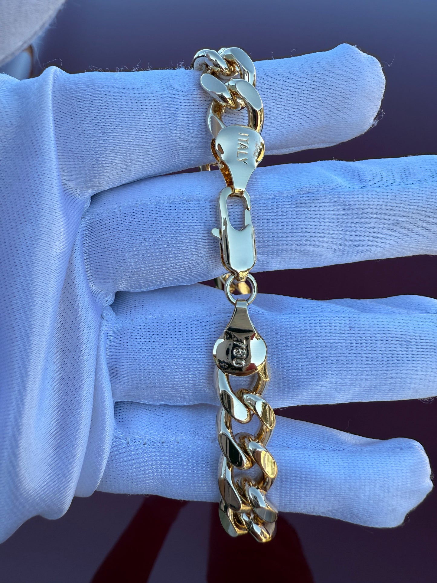 Men's Chain Link Bracelet - Elegant Design with Double Link Chain 18 k plated