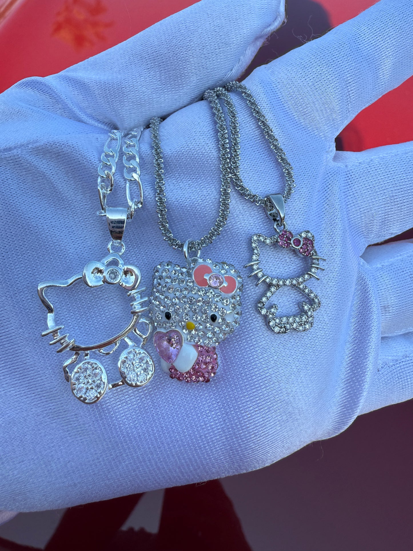 Silver Plated Cat Necklace with chain -Kitty Necklace
