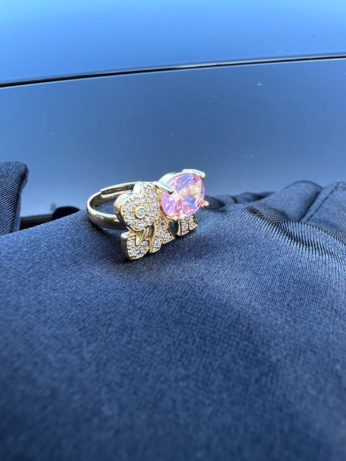 “My Luck” Elephant Necklace and Ring Set