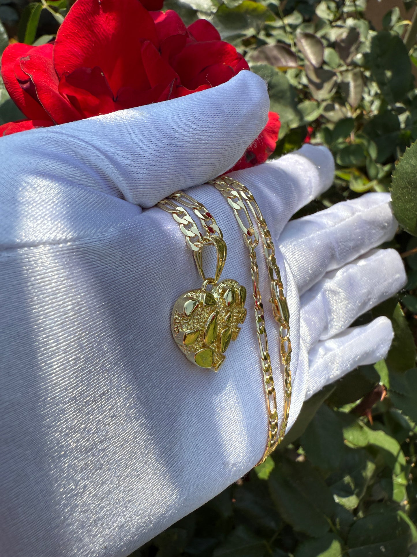 Heart Nugget Necklace - Gold-Toned Heart Pendant with Chain Jewelry Piece