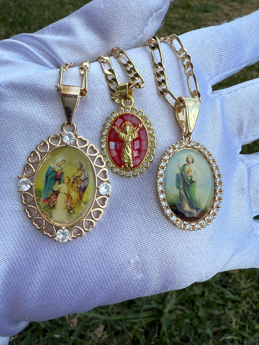 Saint Necklace St Jude, Divine Child, Holy Family