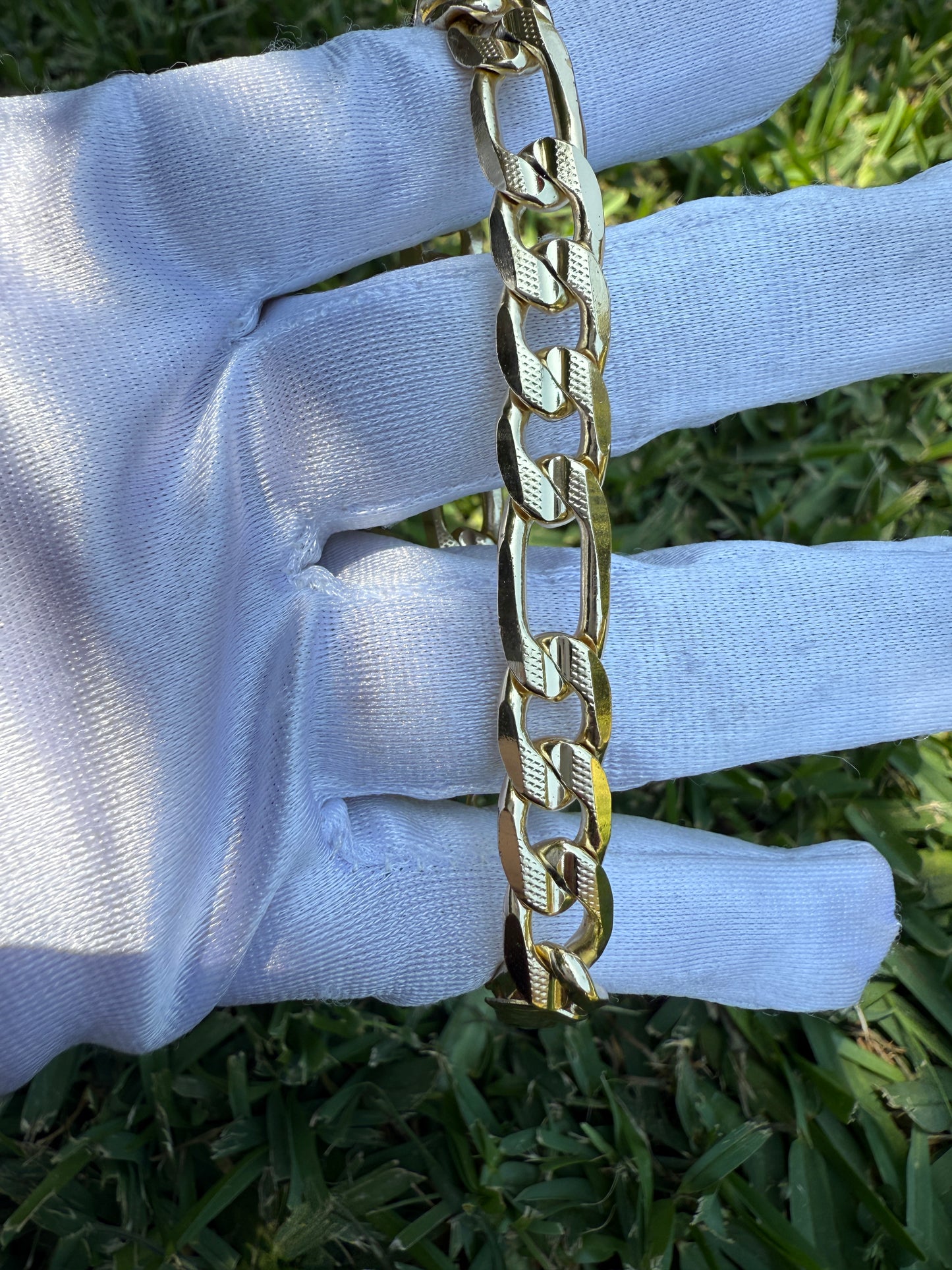 Figaro Chain Bracelet for Him or Her Tarnish Free Gold Style Jewelry