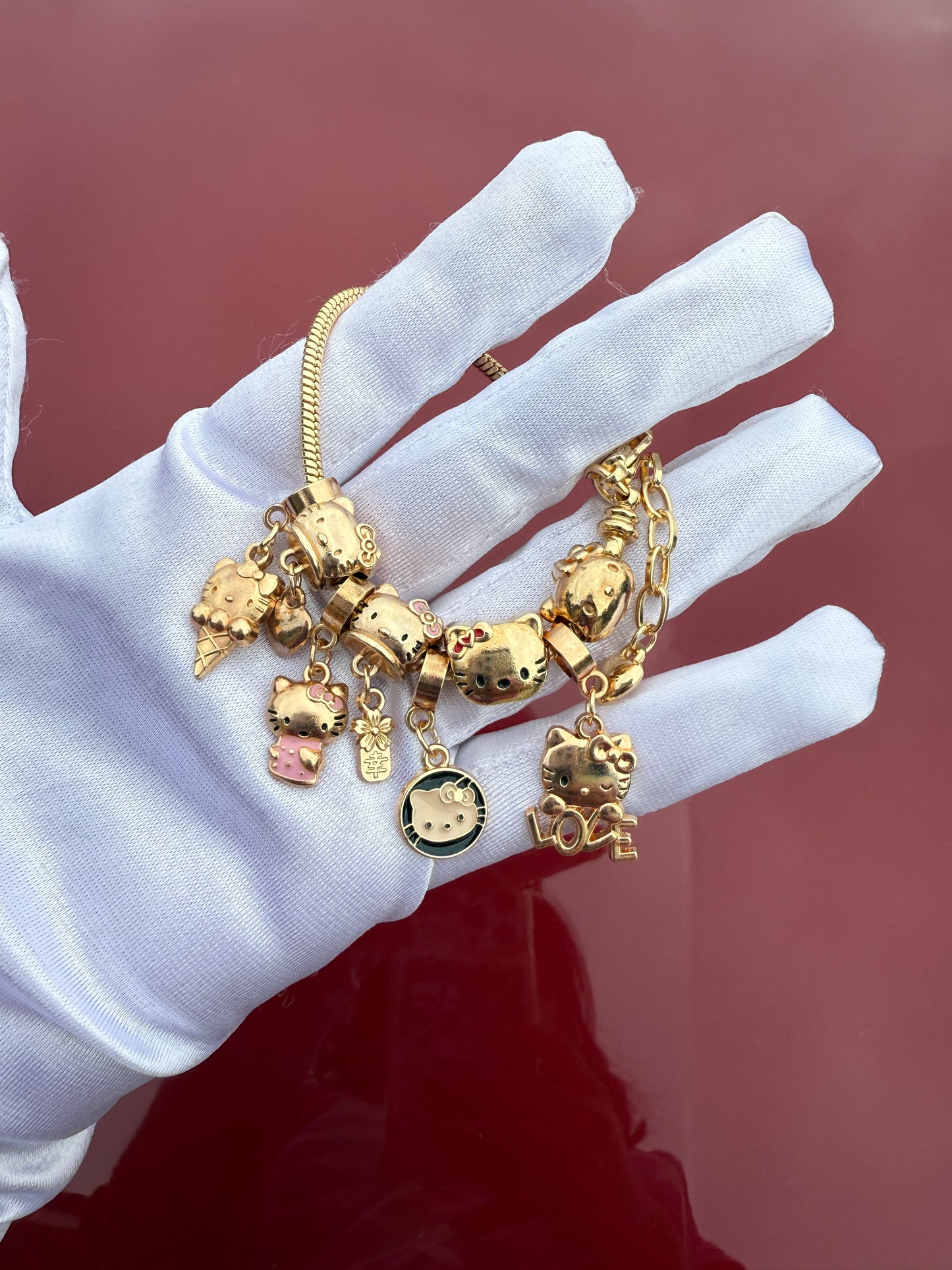 Charm Cat Bracelet with removable Charms-Kitty Charms