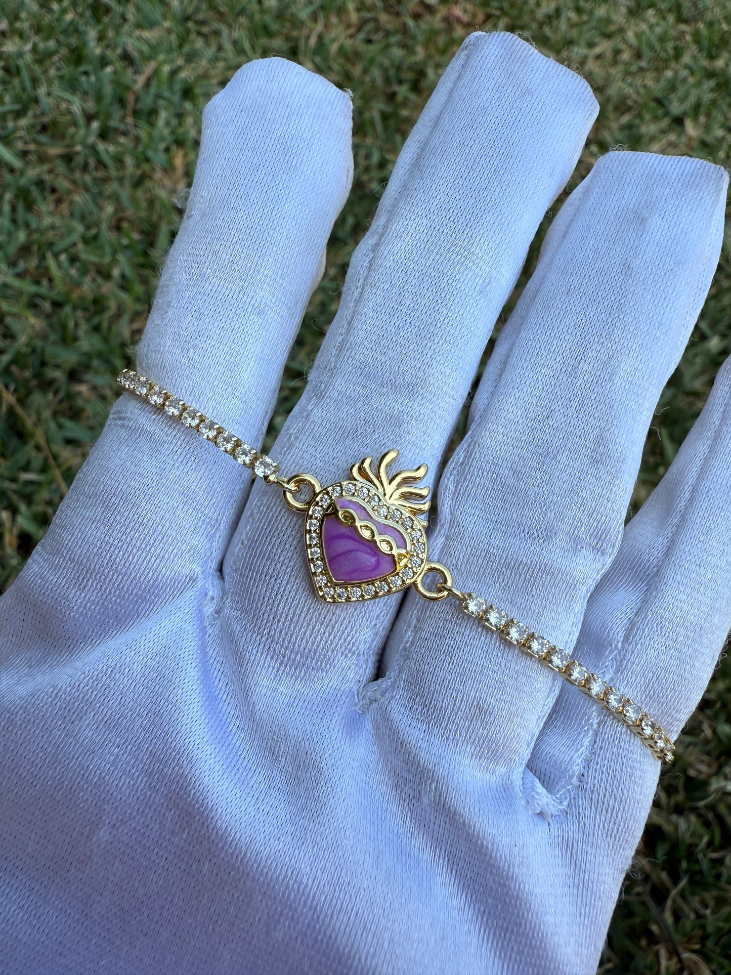 Heart Purple Bracelet adjustable