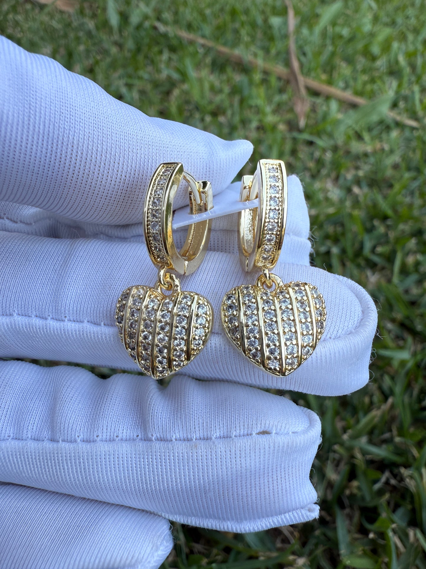 Hoop Earrings Moon,Bow,Virgin Heart Design Gold-Tone Jewelry with Moon Bow and Virgin Heart Charms