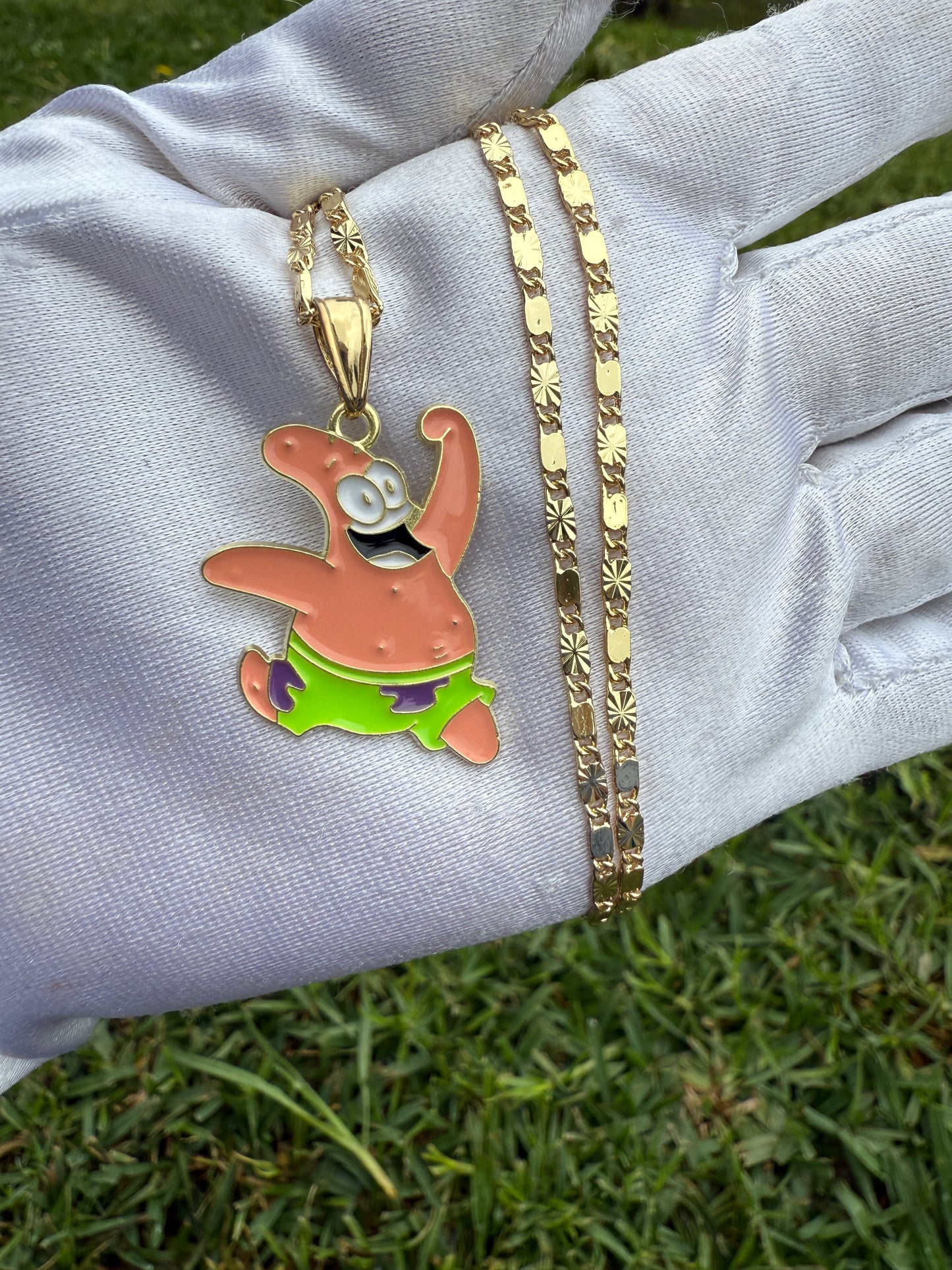 Cartoon Necklace with Sponge or Pink Star Charm