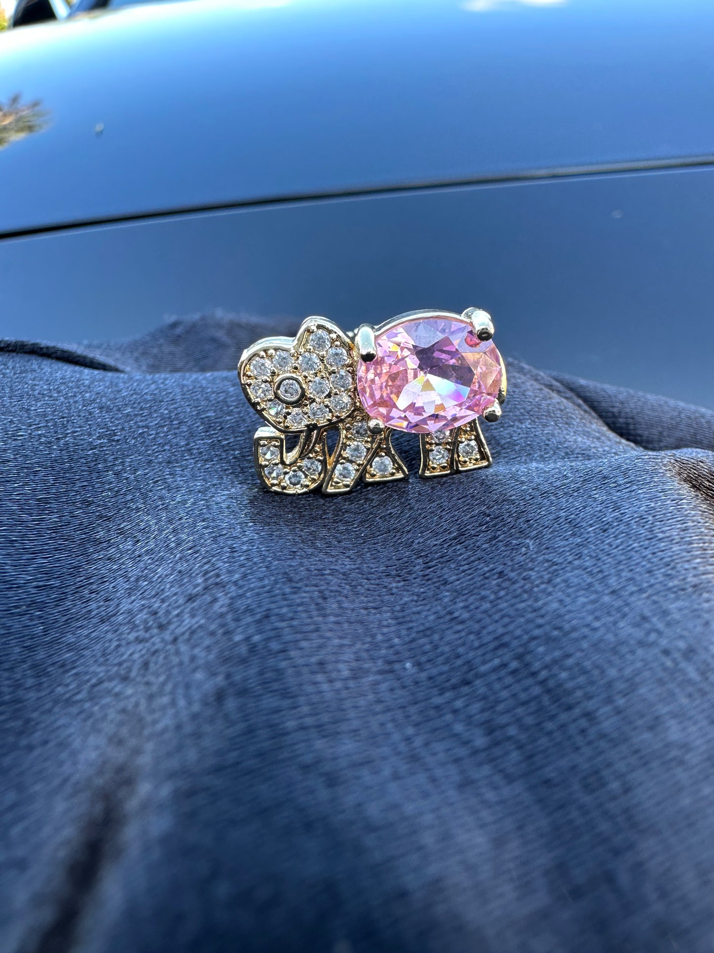 “My Luck” Elephant Necklace and Ring Set